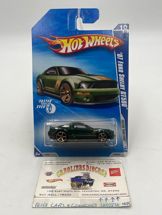 2010 Hot Wheels Faster Than Ever ‘07 Ford Shelby GT500 Green 138/240 25G