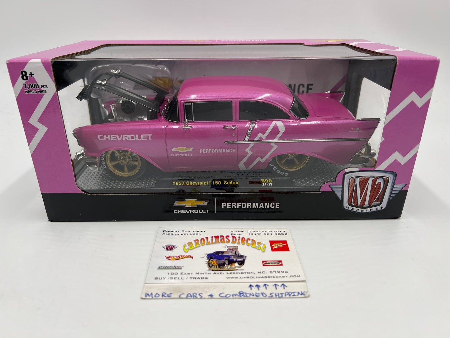 M2 Machines 1/24 Chevrolet Performance 1957 Chevrolet 150 Sedan Pink R90