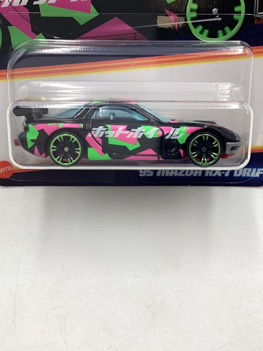 Hot wheels Neon Speeders 95 Mazda RX-7 Drift small crease on card