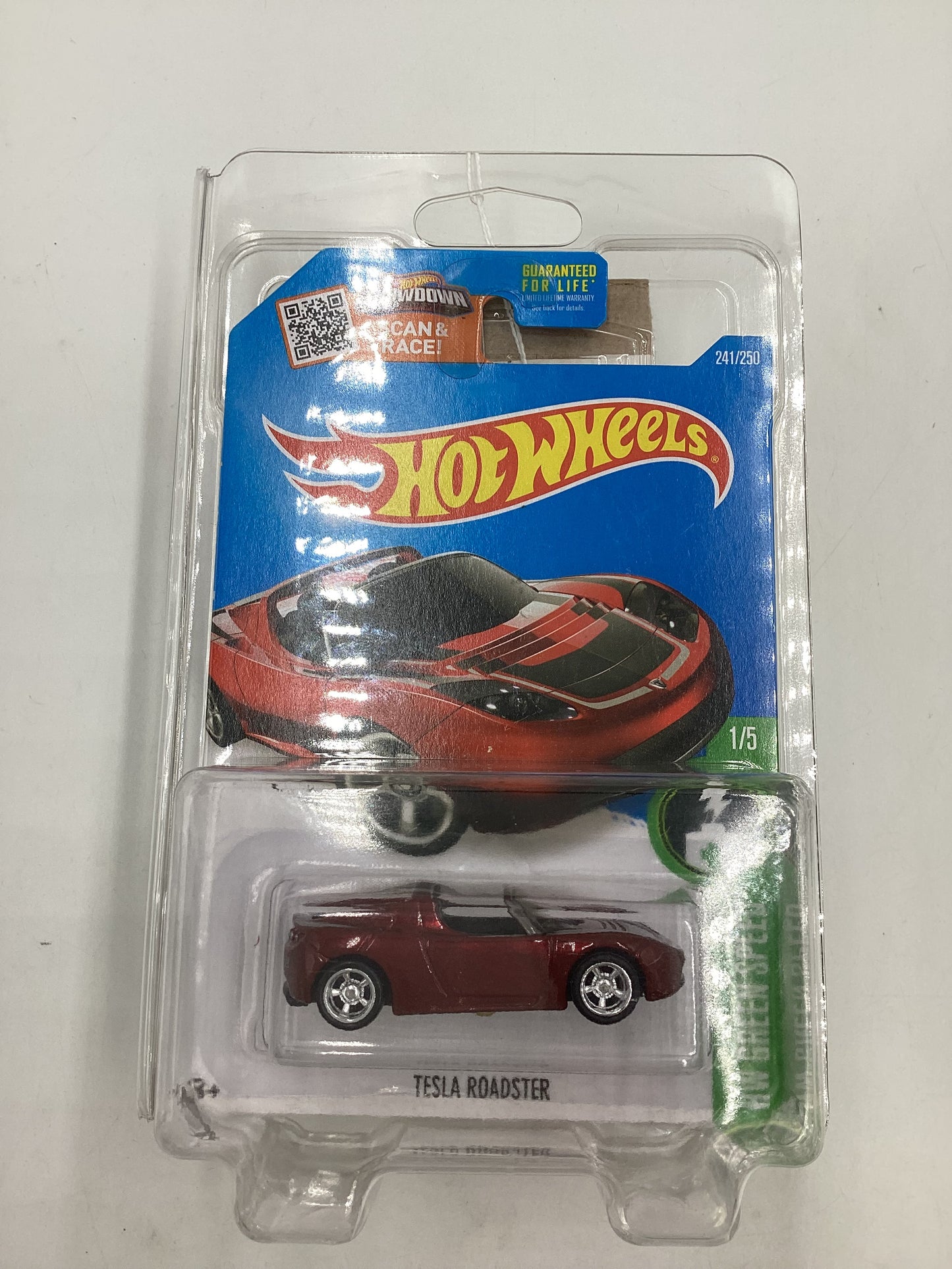 2016 Hot Wheels Super treasure hunt #241 Tesla Roadster W/ Protector STH