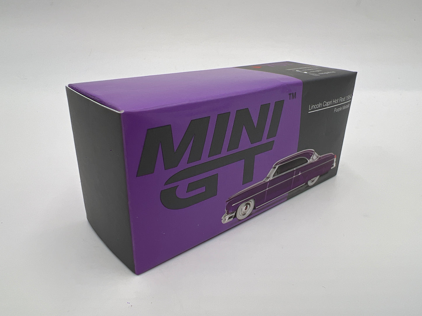 Mini GT Mijo Exclusives #757 Lincoln Capri Hot Rod 1954 Purple Opened