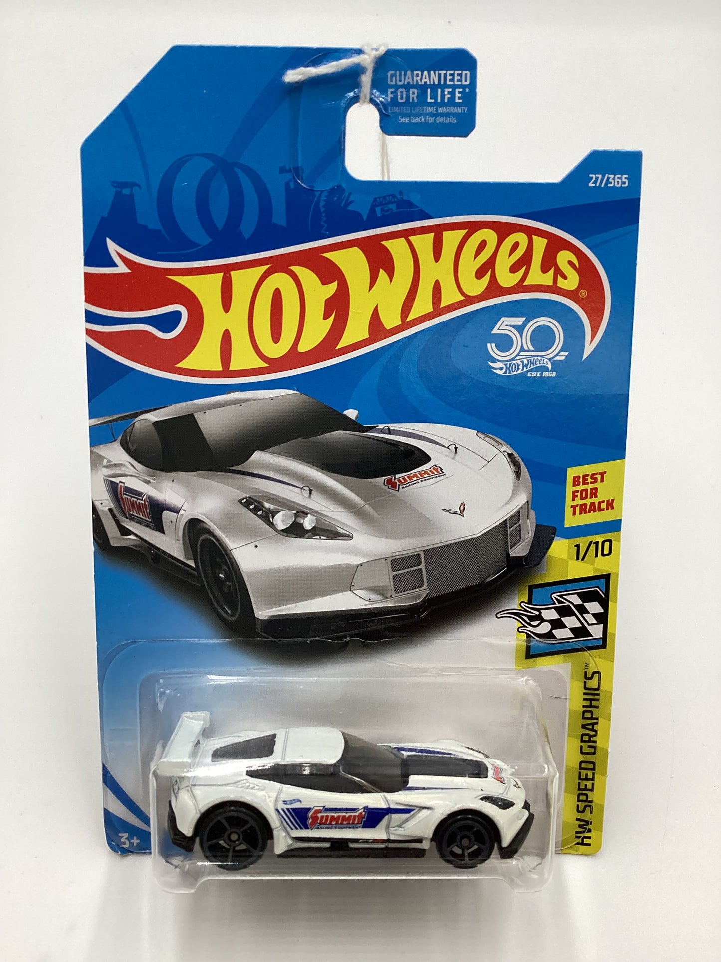 2018 Hot Wheels #27 Corvette C7.R White Summit 1C