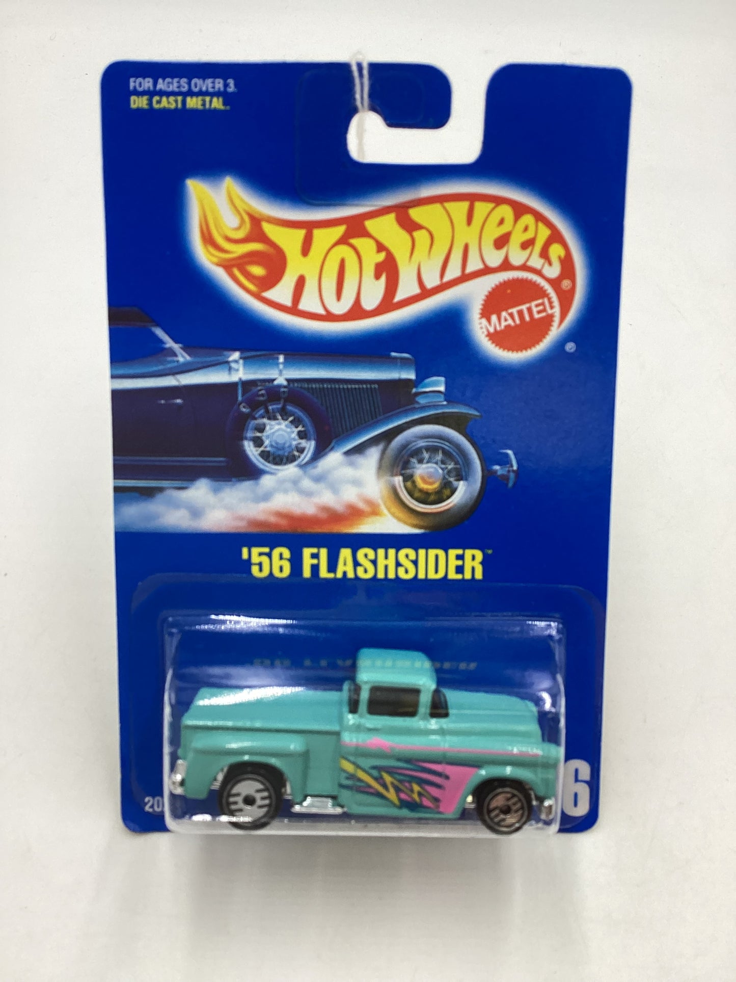 Hot Wheels Blue Card Collector No. 136 56 Flashsider Light Blue UH Chrome Wheels