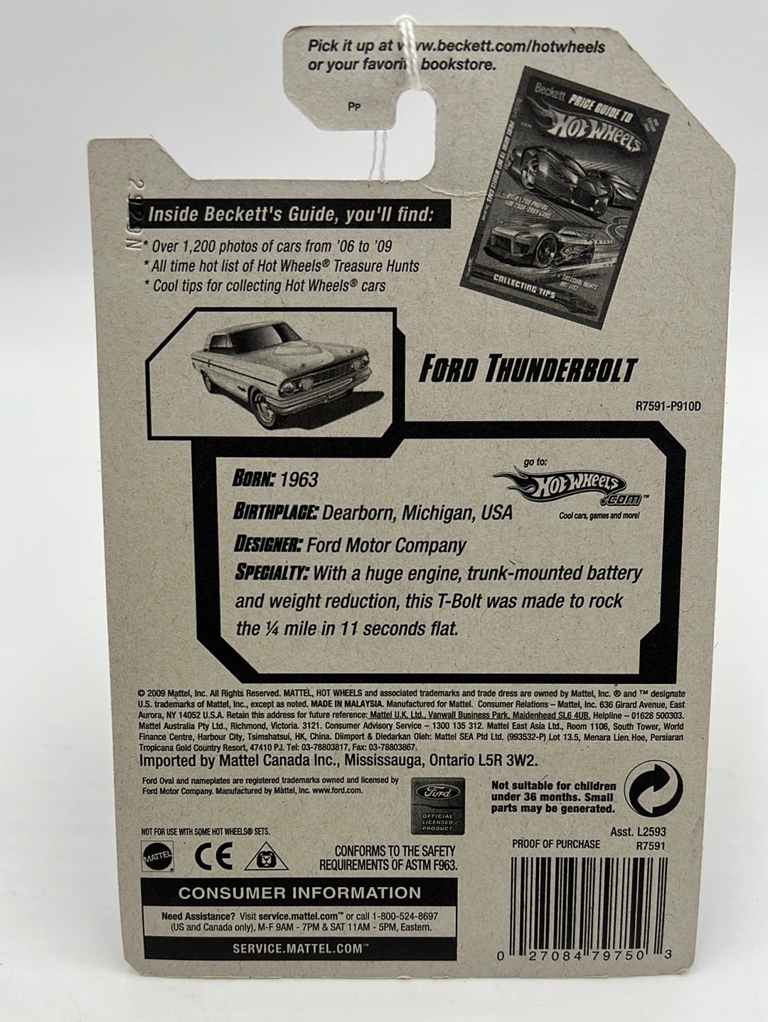 2010 Hot Wheels Hot Auction Ford Thunderbolt White 166/240 23D