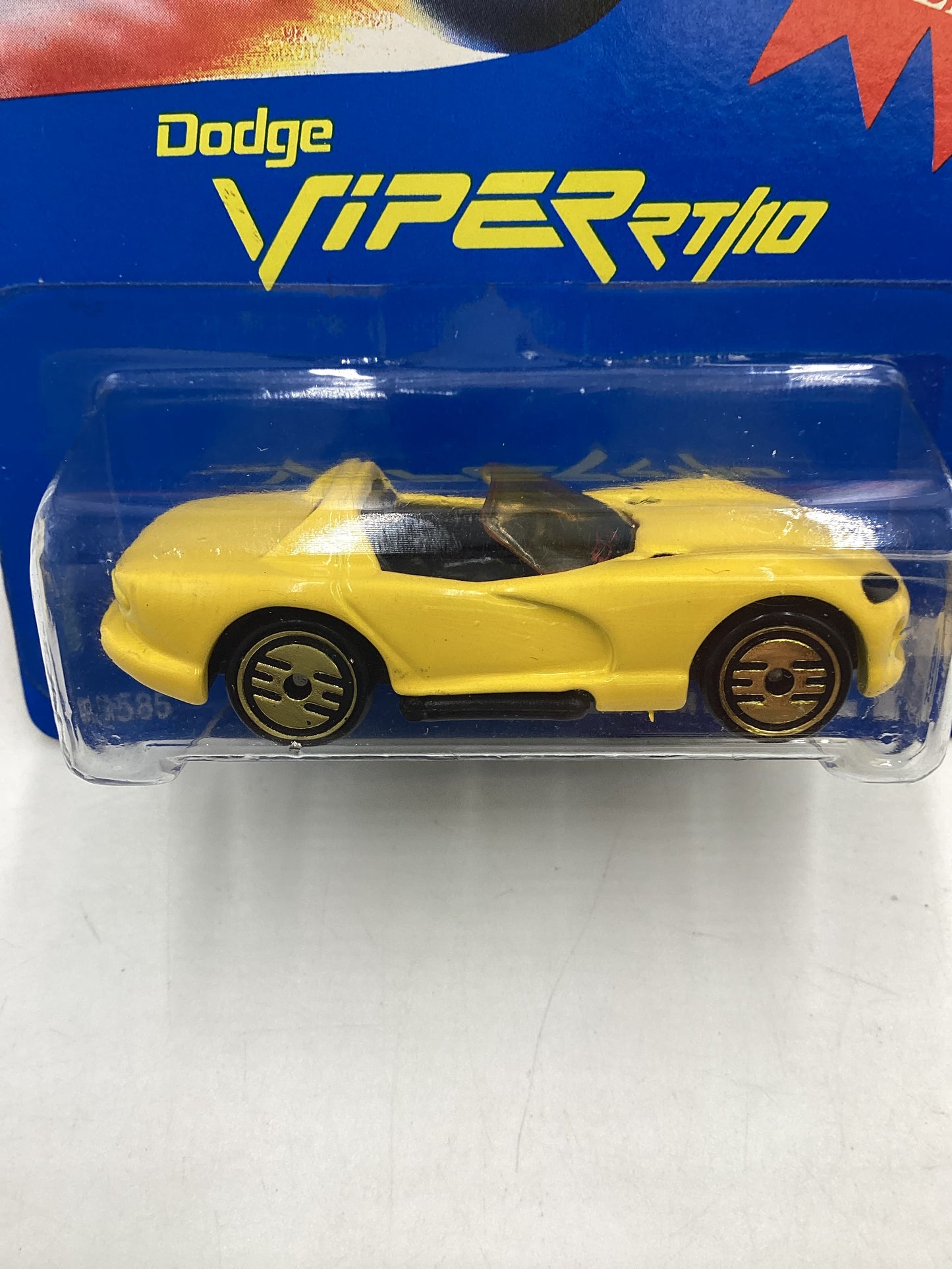 Hot Wheels Blue Card Collector No. 210 Dodge Viper R/T 10 Yellow *Never seen or listed variation yellow window* with protector