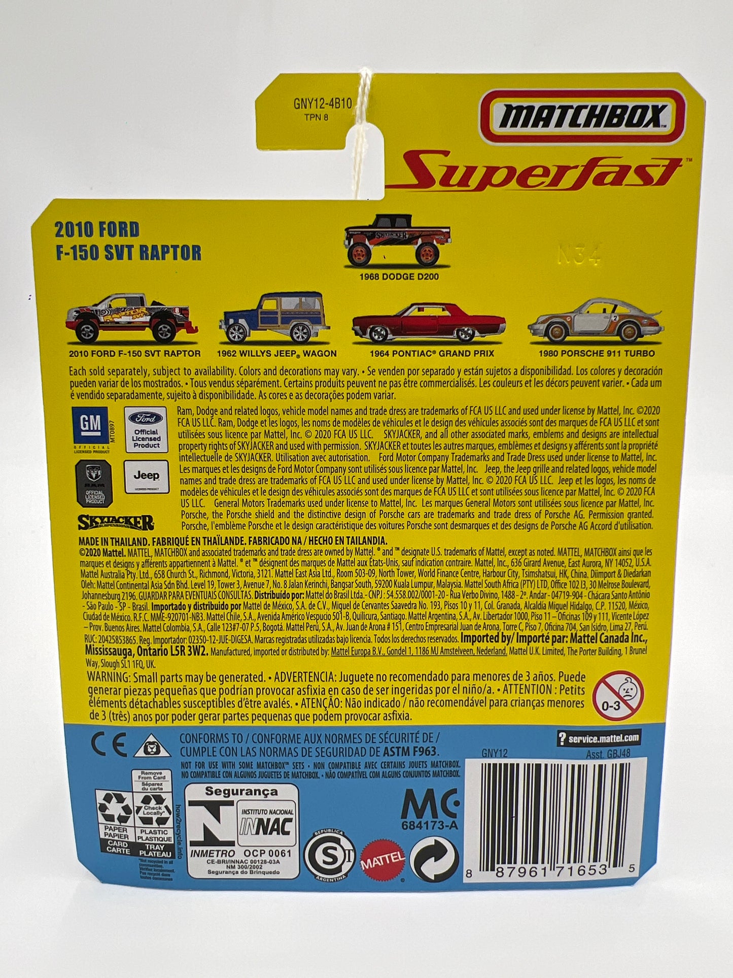 Matchbox Superfast #12 2010 Ford F-150 SVT Raptor White 174i