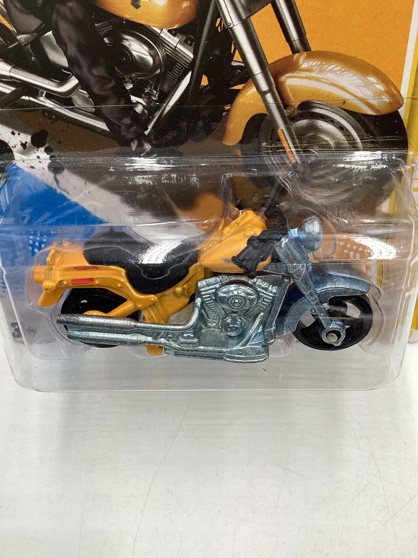 2012 Hot Wheels #30 Yellow Harley Davidson Fat Boy 53D