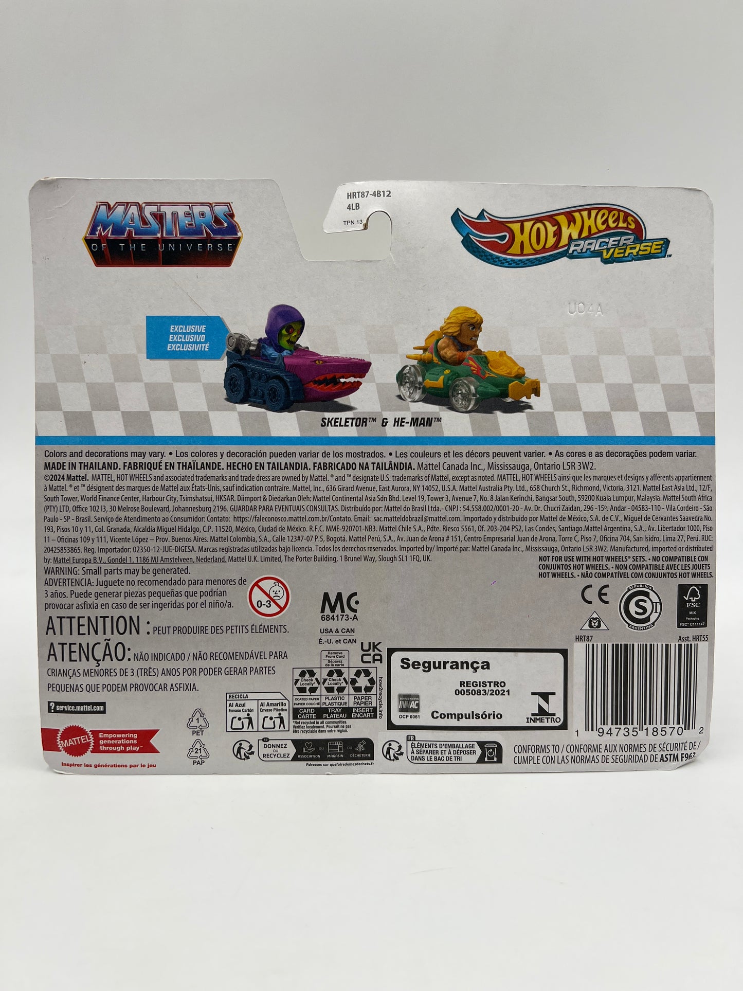 Hot Wheels Racer Verse 2 Pack Masters Of The Universe Skeletor & He-Man 116D