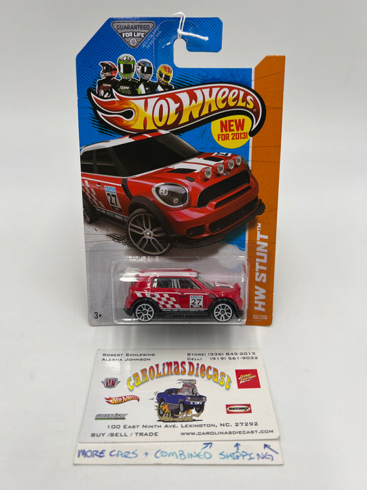 2013 Hot Wheels Stunt #93 12 Mini Countryman Rally Red 61A