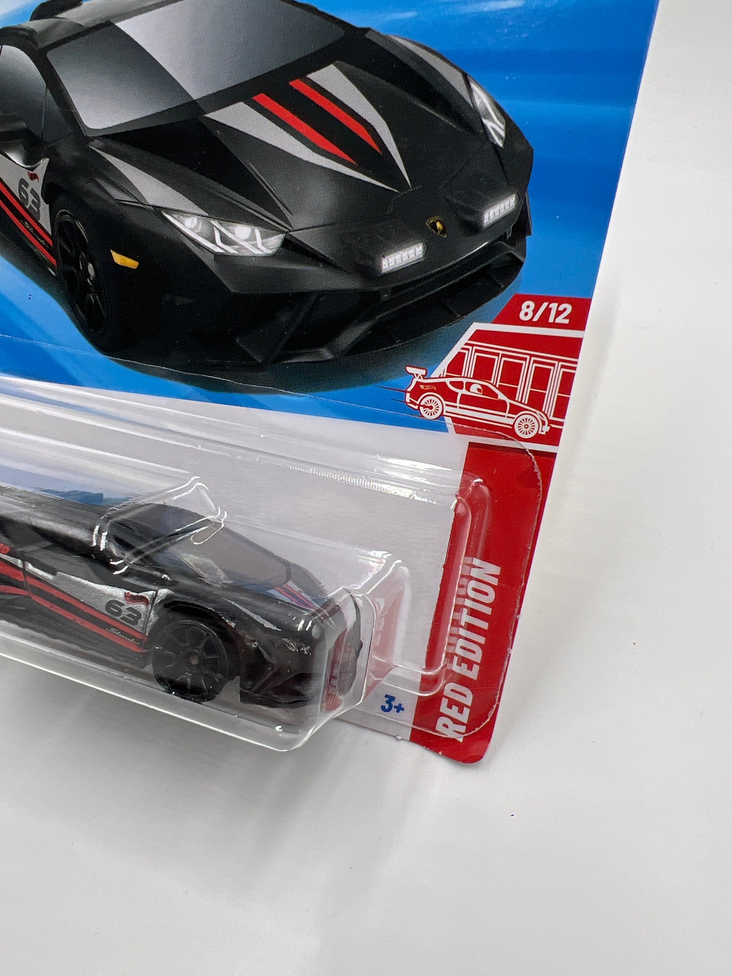2025 Hot Wheels Target Exclusive Red Edition #41 Lamborghini Huracan Sterrato Black 149A