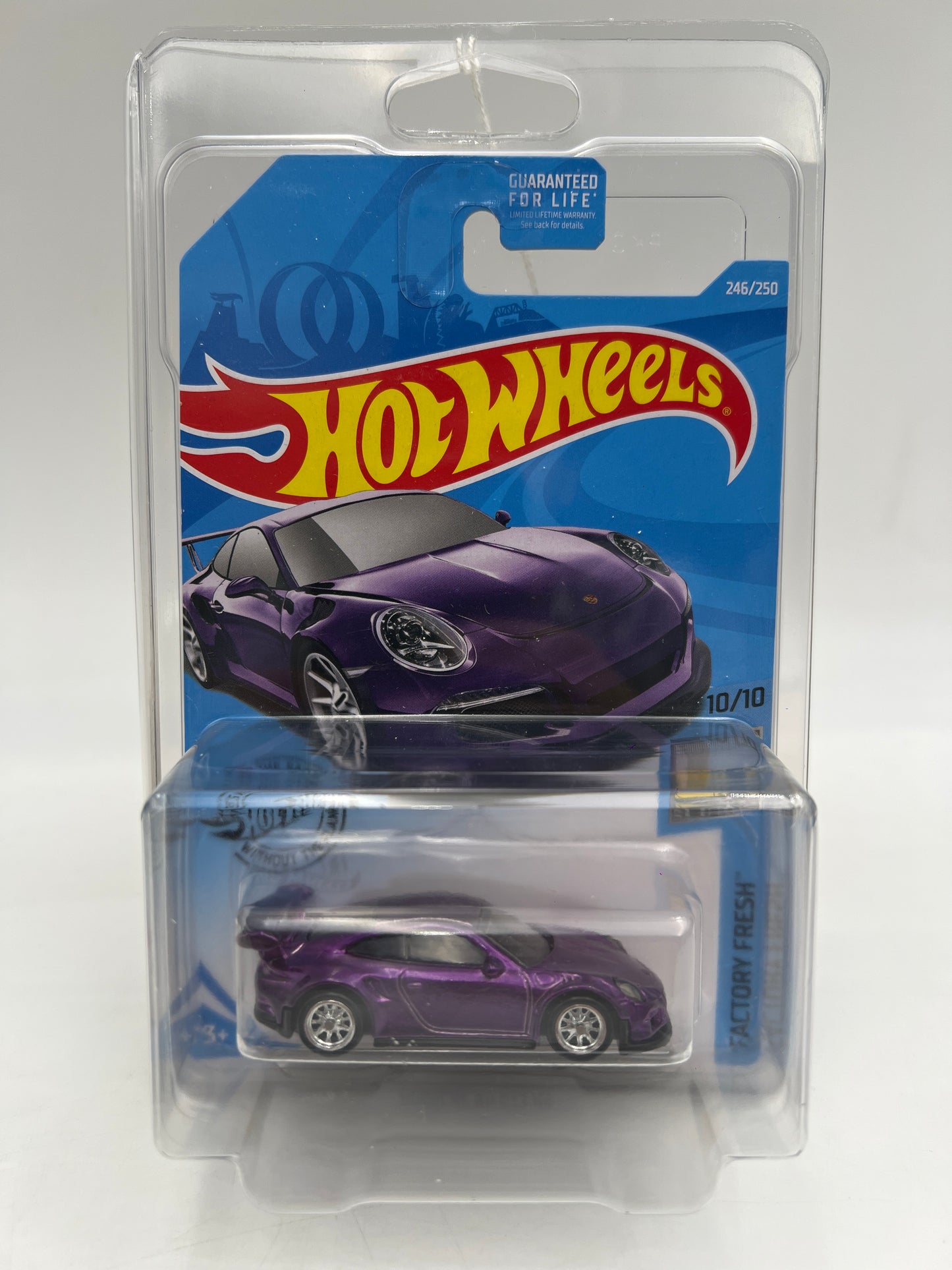 2019 Hot Wheels Super Treasure Hunt #246 Porsche 911 GT3 RS Purple W/Protector