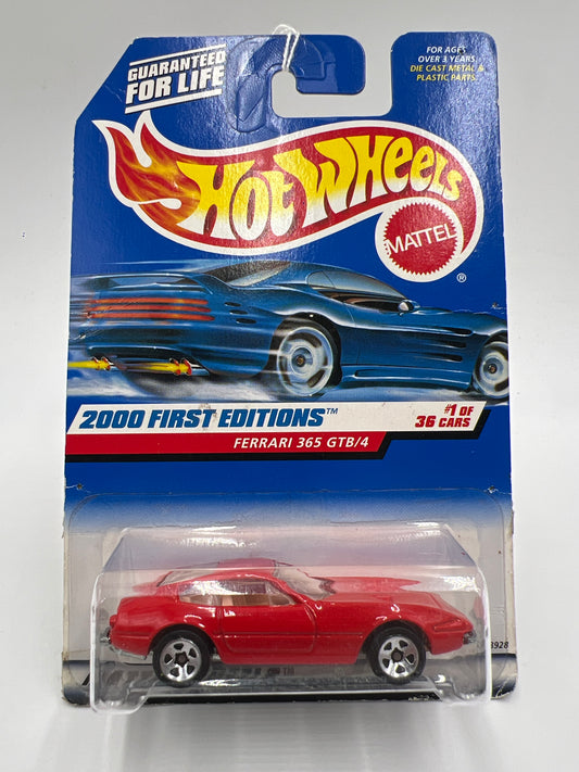 2000 Hot Wheels First Editions #61 Ferrari 365 GTB/4 Red Card Not Perfect SR