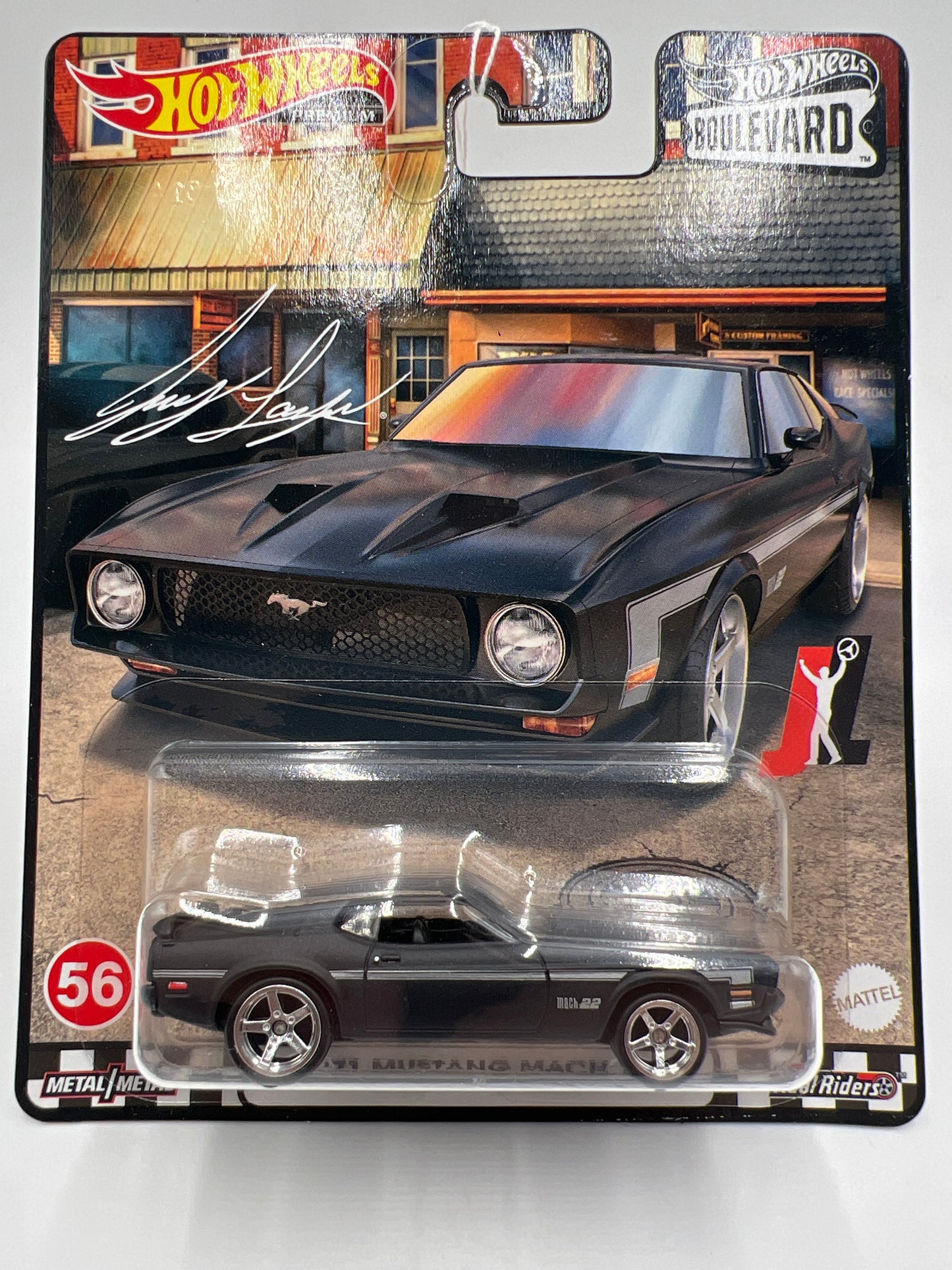 Hot Wheels Premium Boulevard #56 71 Mustang Mach 1 Matte Black 264C
