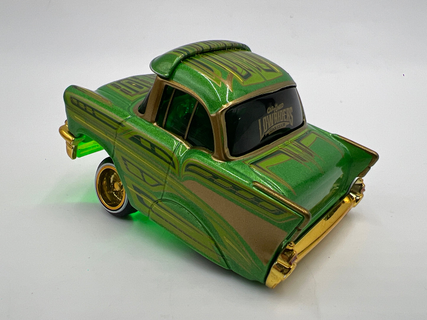 MGA Car Tuned Series 1 Show Glow Lowriders #6 57 Chevy Bel Air Green