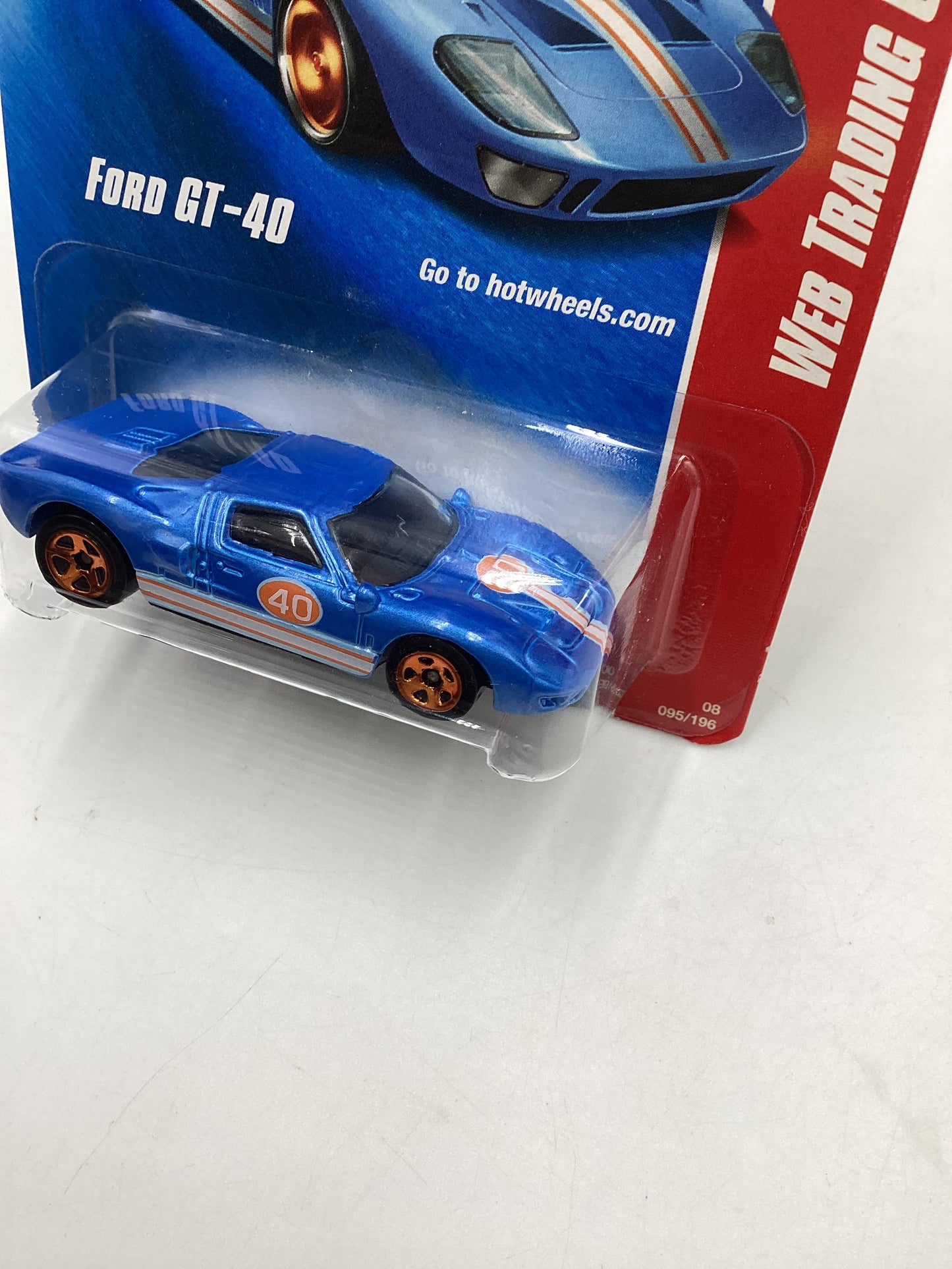 2008 Hot Wheels Web Trading Cars #95 Ford GT40 Blue 25D