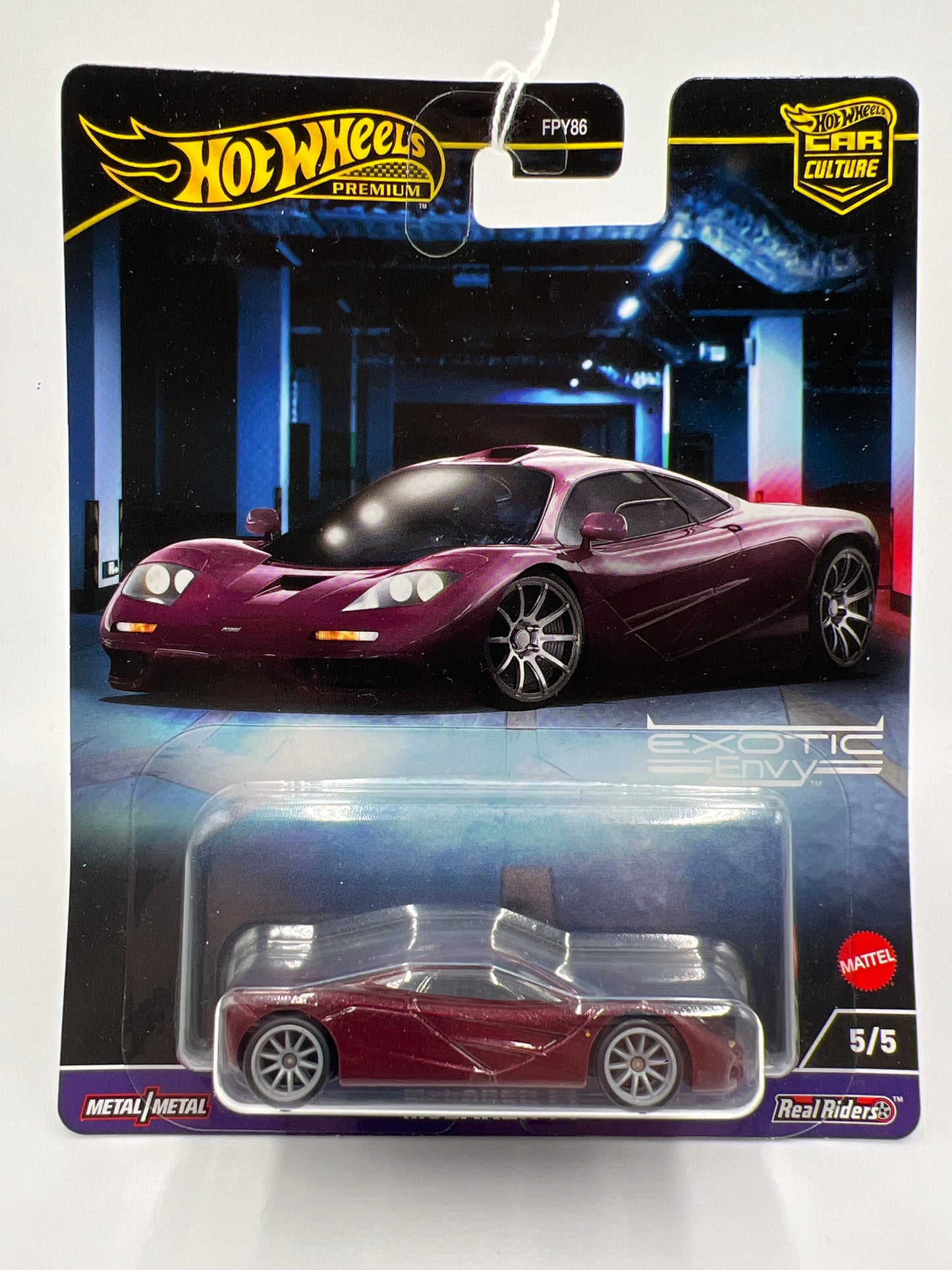 Hot Wheels Premium Car Culture Exotic Envy #5 McLaren F1 Maroon 244P