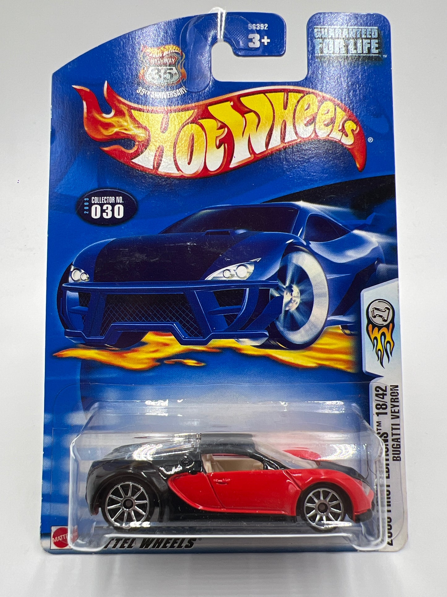 2003 Hot Wheels First Editions #30 Bugatti Veyron Red/Black W/Protector SR