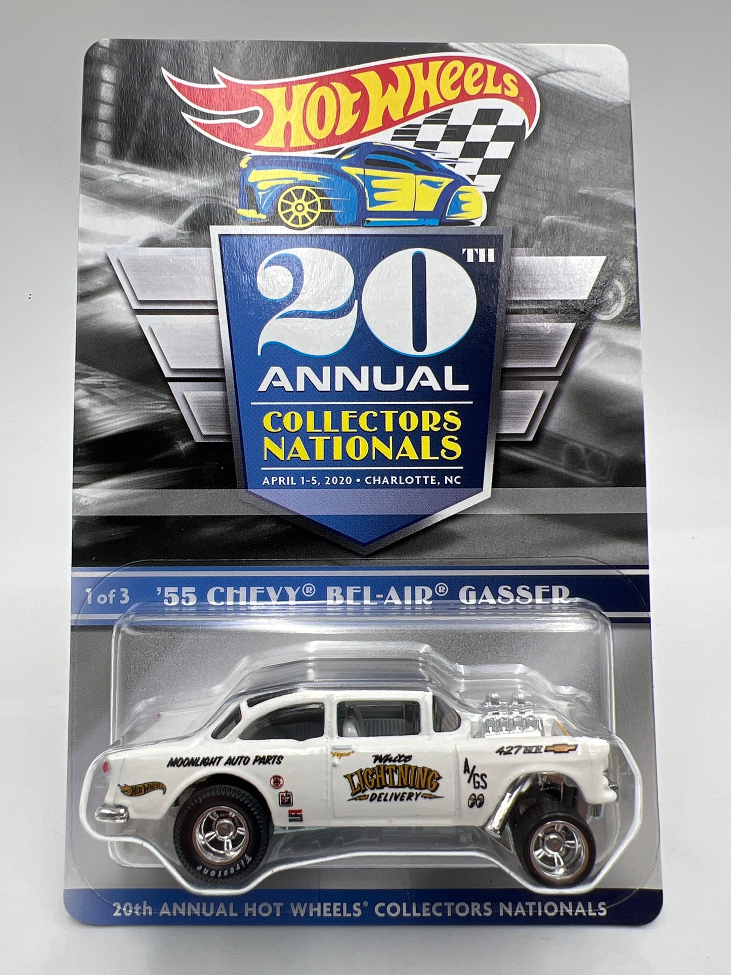 2020 Hot Wheels 20th Annual Collectors Nationals #523/9000 55 Chevy Bel Air Gasser W/Protector