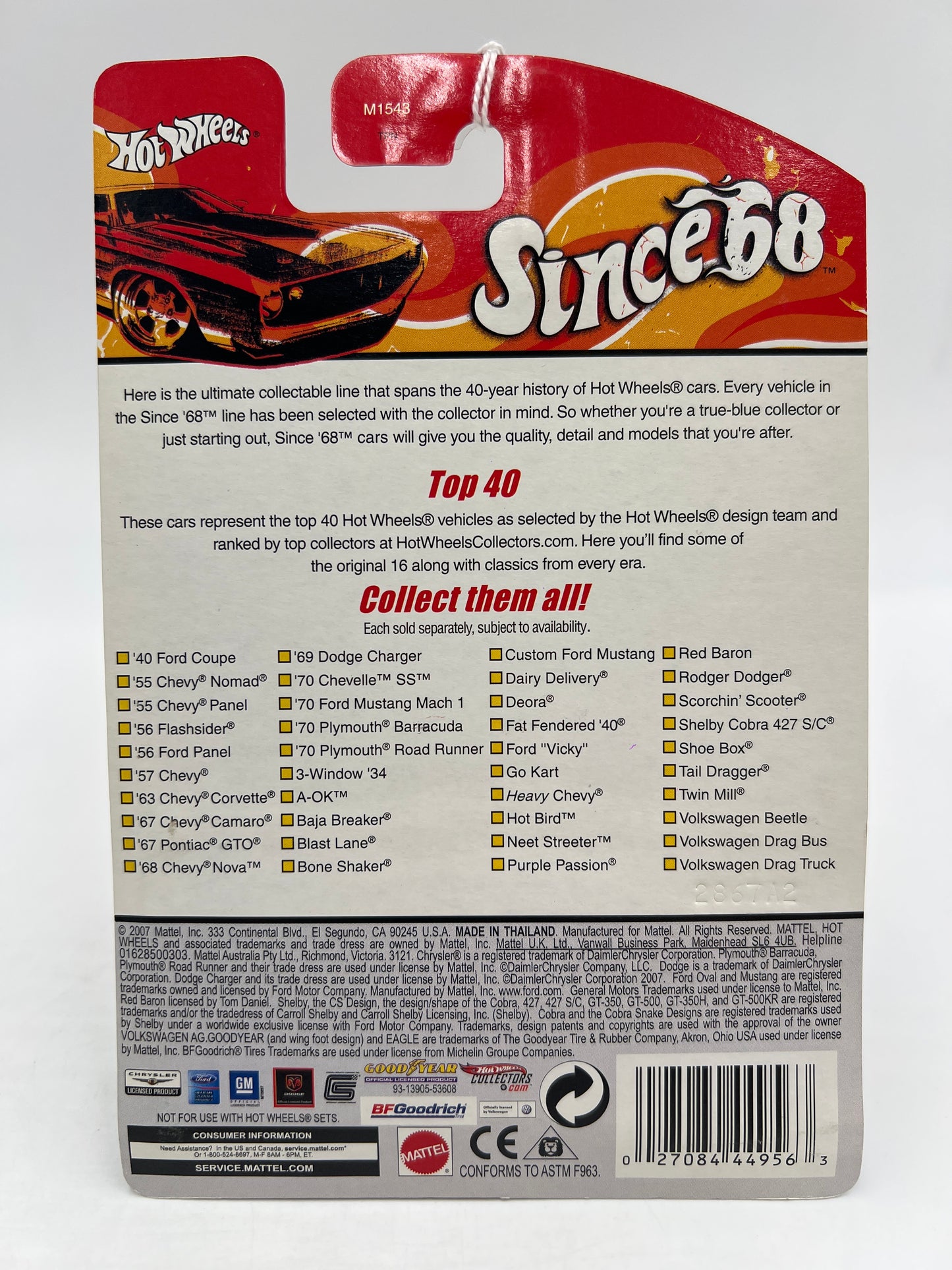 Hot Wheels Since 68 Top 40 #22 Dairy Delivery Black