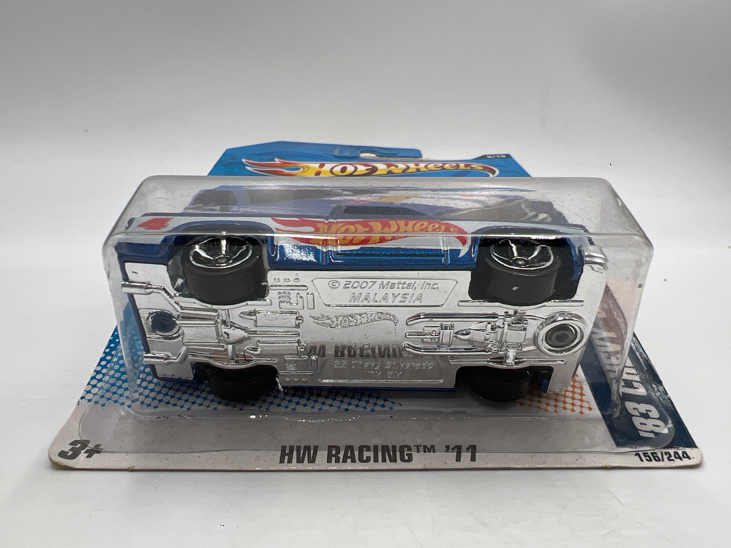 2011 Hot Wheels Racing #156 83 Chevy Silverado Blue W/Protector