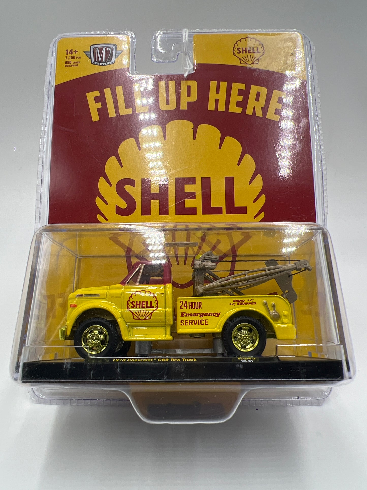 M2 Machines Hobby Exclusive CHASE Shell 1970 Chevrolet C60 Tow Truck Yellow HS45