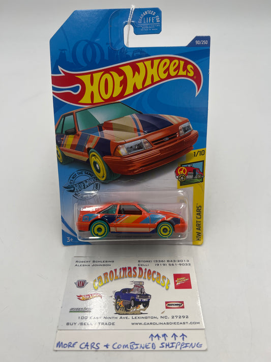 2020 Hot Wheels Art Cars #90 92 Ford Mustang Orange 19G