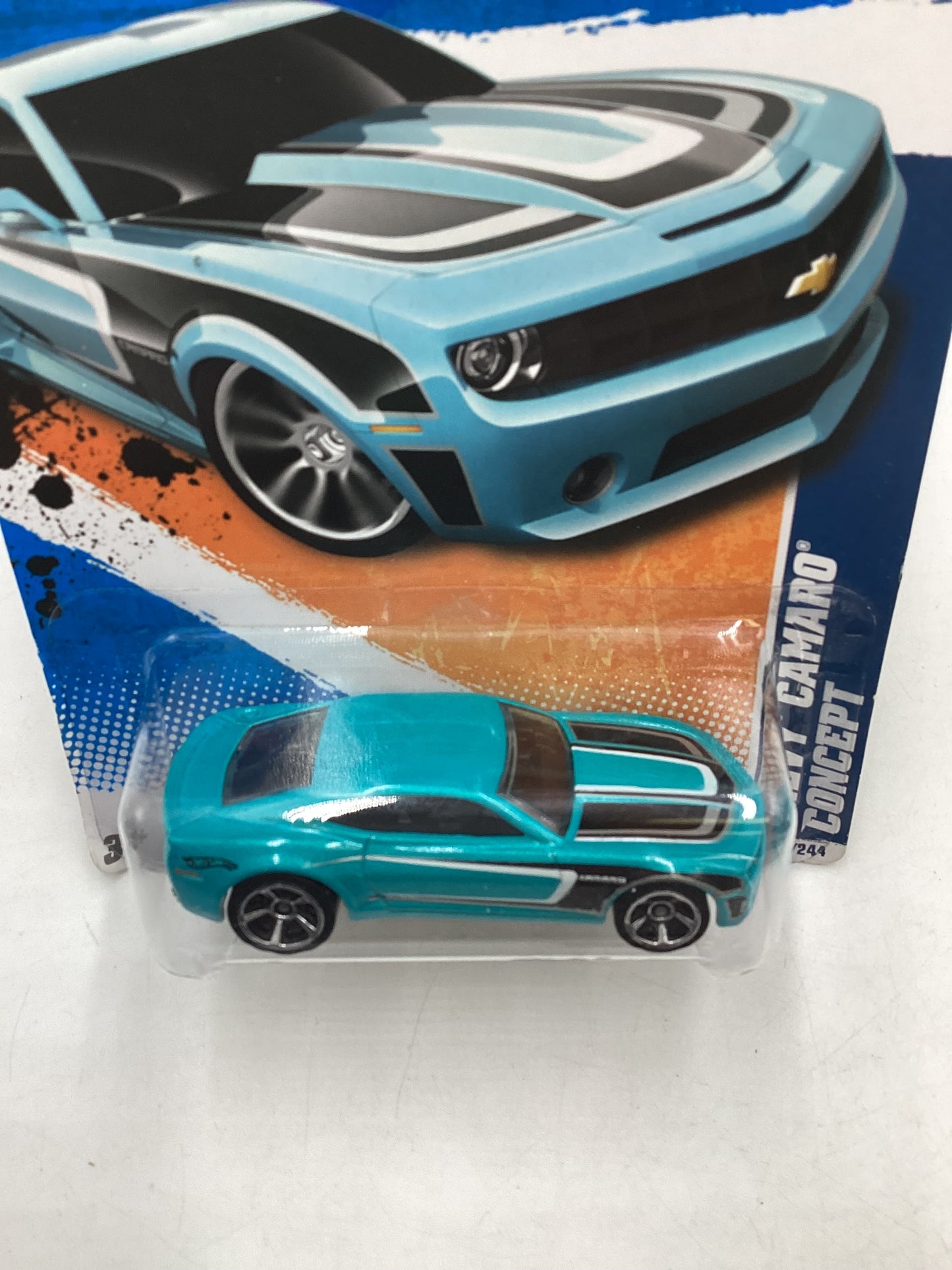 2011 Hot wheels #113Teal Camaro Convertible Concept 16G