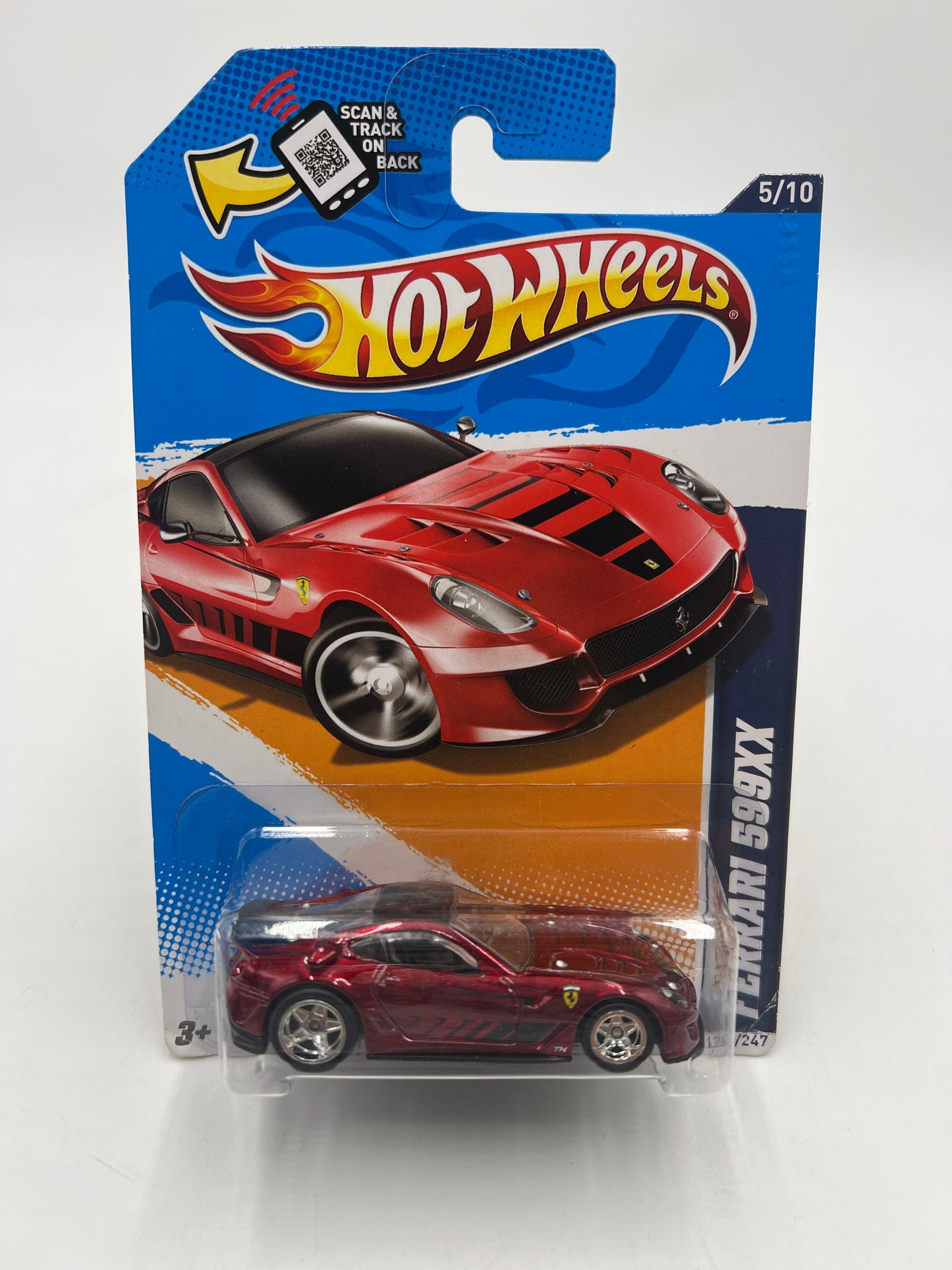 2012 Hot Wheels Super Treasure Hunt #125 Ferrari 599XX Red W/ Protector