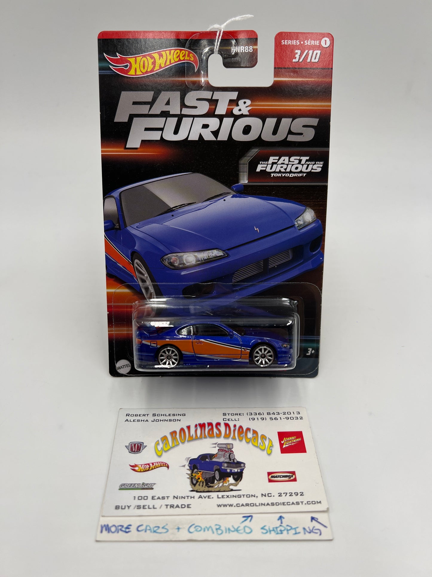 Hot Wheels Fast & Furious Series 1 #3 Tokyo Drift Nissan Silvia S15 Blue/Orange 71E