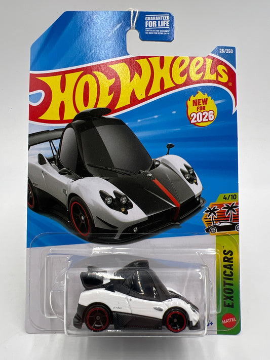 2026 Hot Wheels B Case Exoticars #26 Pagani Zonda Cinque White Tooned 95i