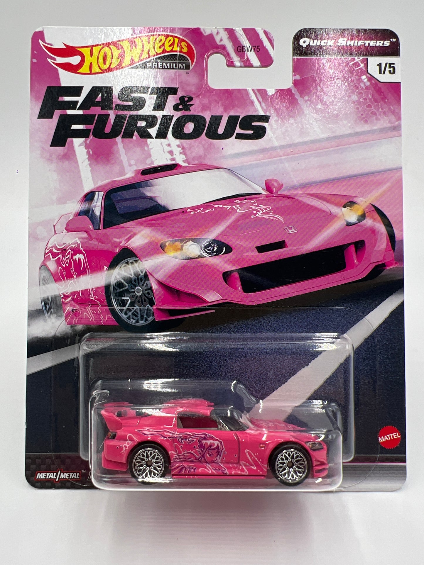 Hot Wheels Premium Fast & Furious Quick Shifters #1 Honda S2000 Pink W/Protector Cracked Blister