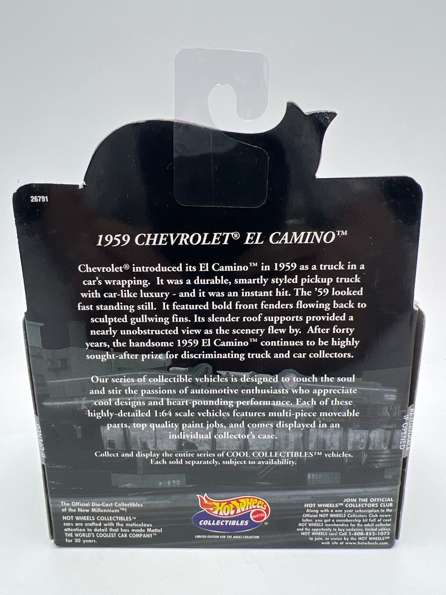 Hot Wheels Collectibles Premium Black Box 1959 Chevrolet El Camino Black