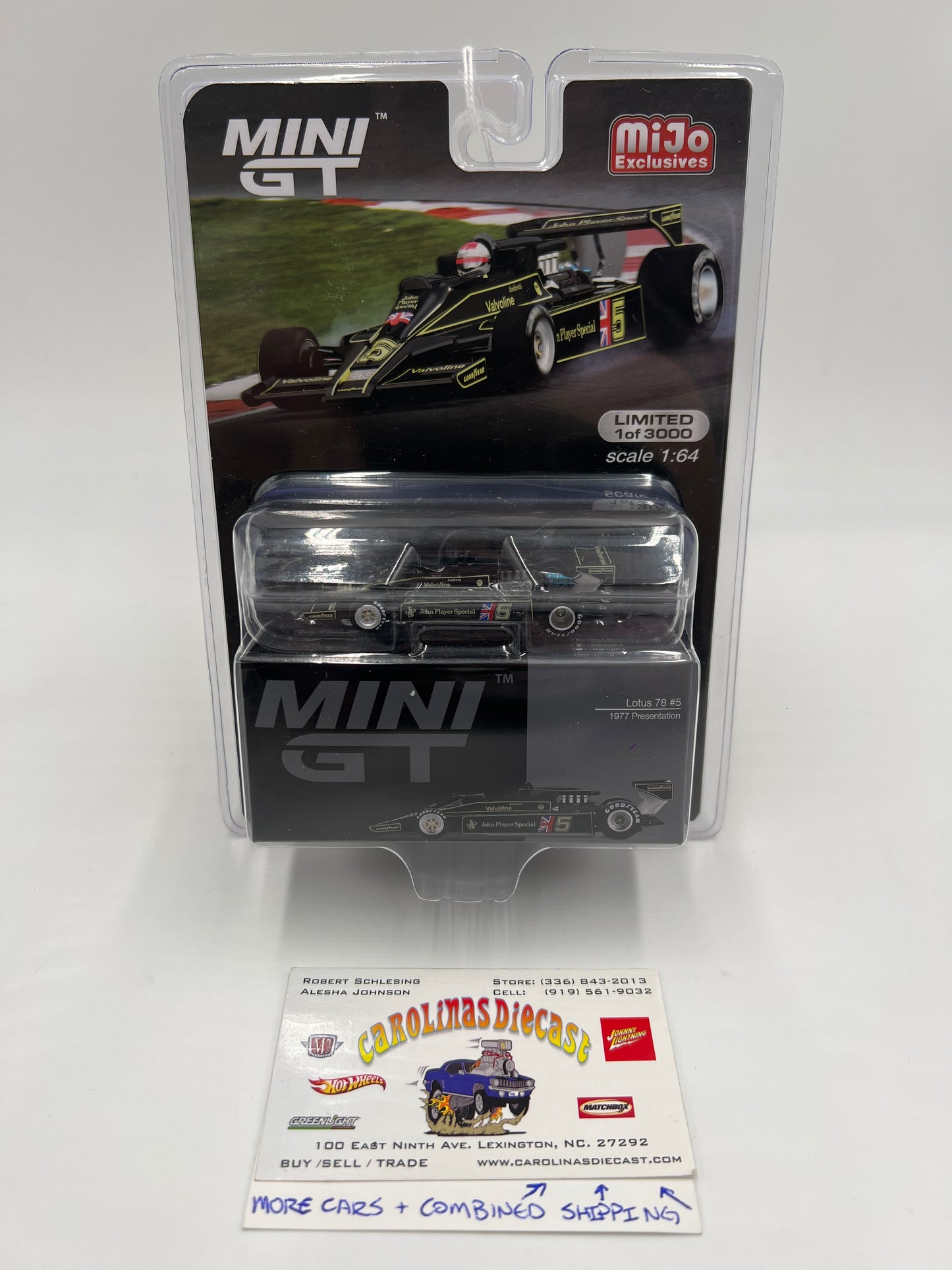 Mini GT Mijo Exclusives #489 Lotus 48 #5 1977 Presentation