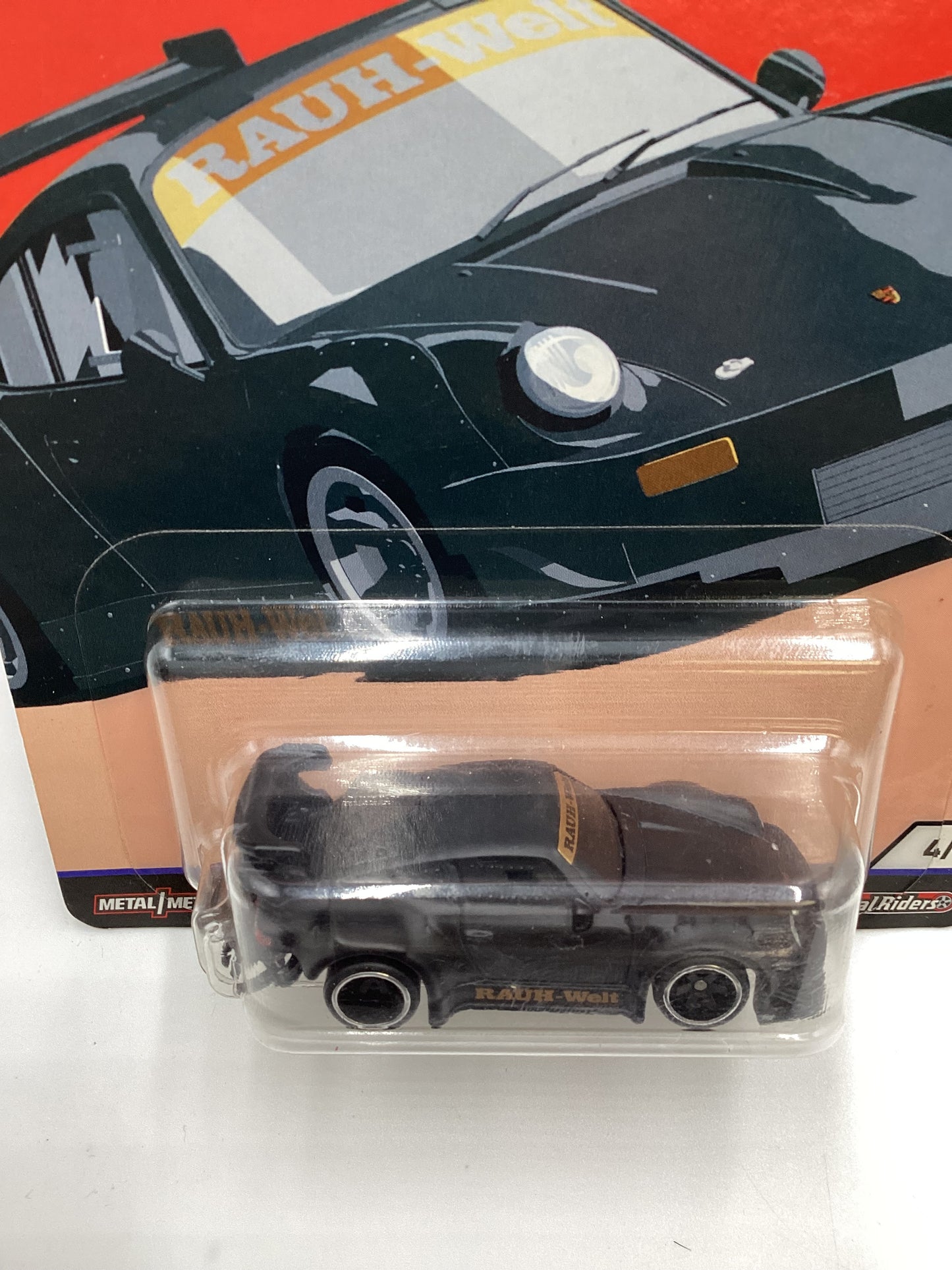 2018 Hot Wheels Premium Silhouettes #4 RWB Porsche 930 Matte Black *Exhaust Error* with protector