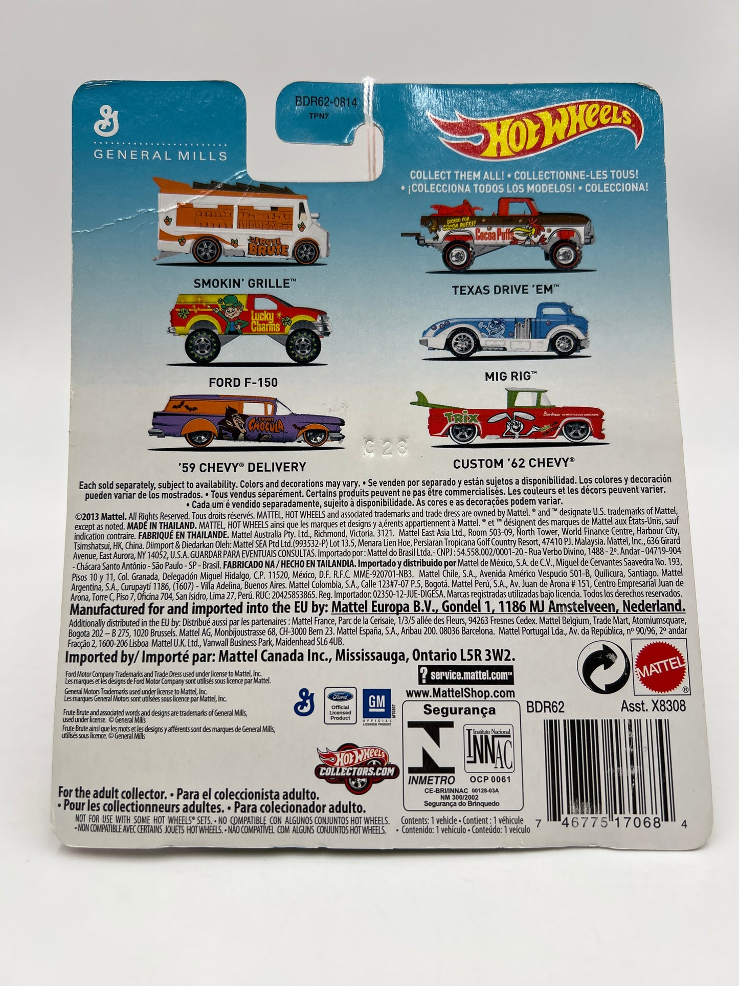 Hot Wheels Premium General Mills Frute Brute Smokin Grille Card Not Perfect 270H