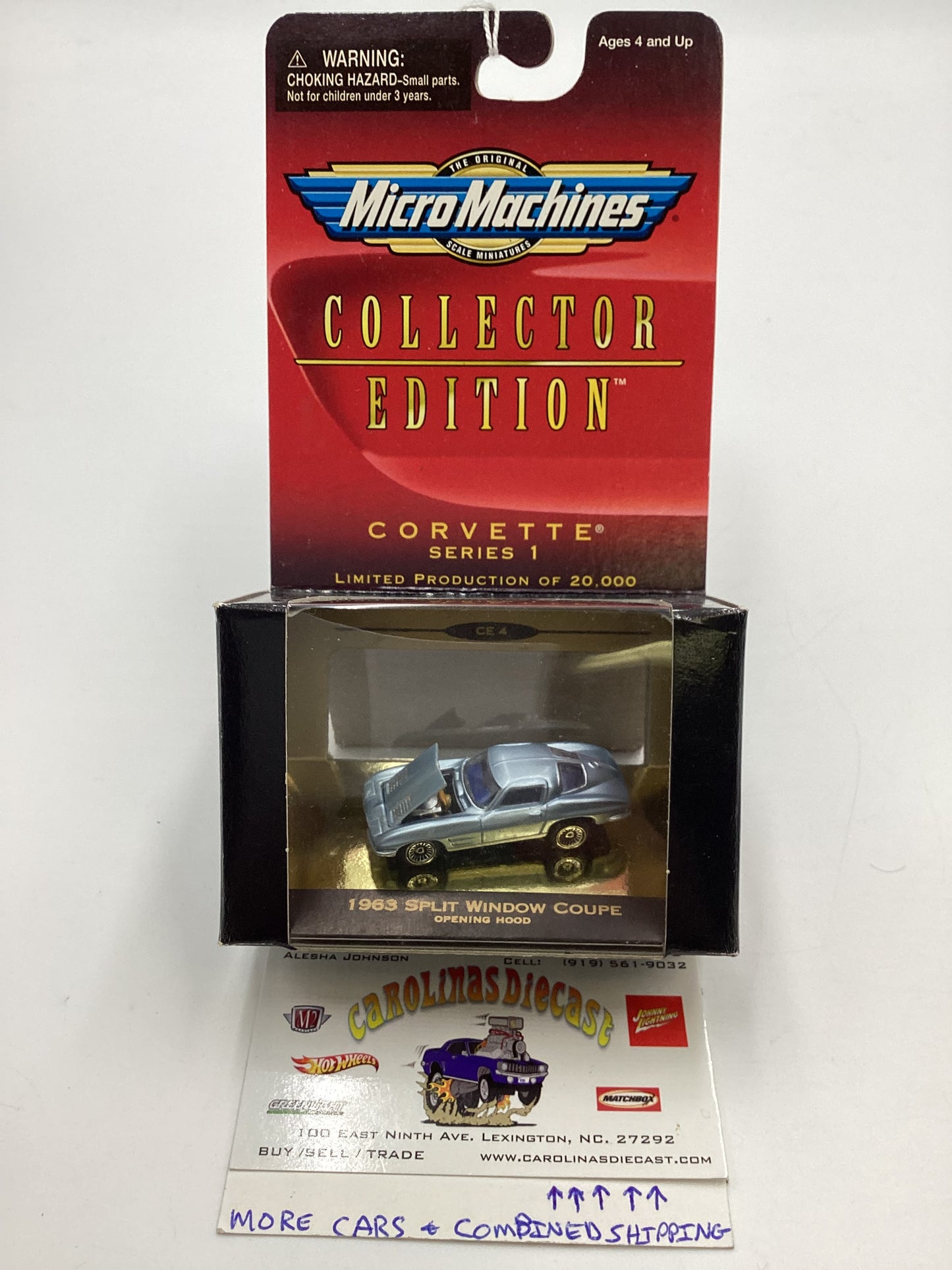 Micro Machines Collectors Edition Corvette Series 1 1963 Split Window Coupe Light Blue 1/20000 SR CE4