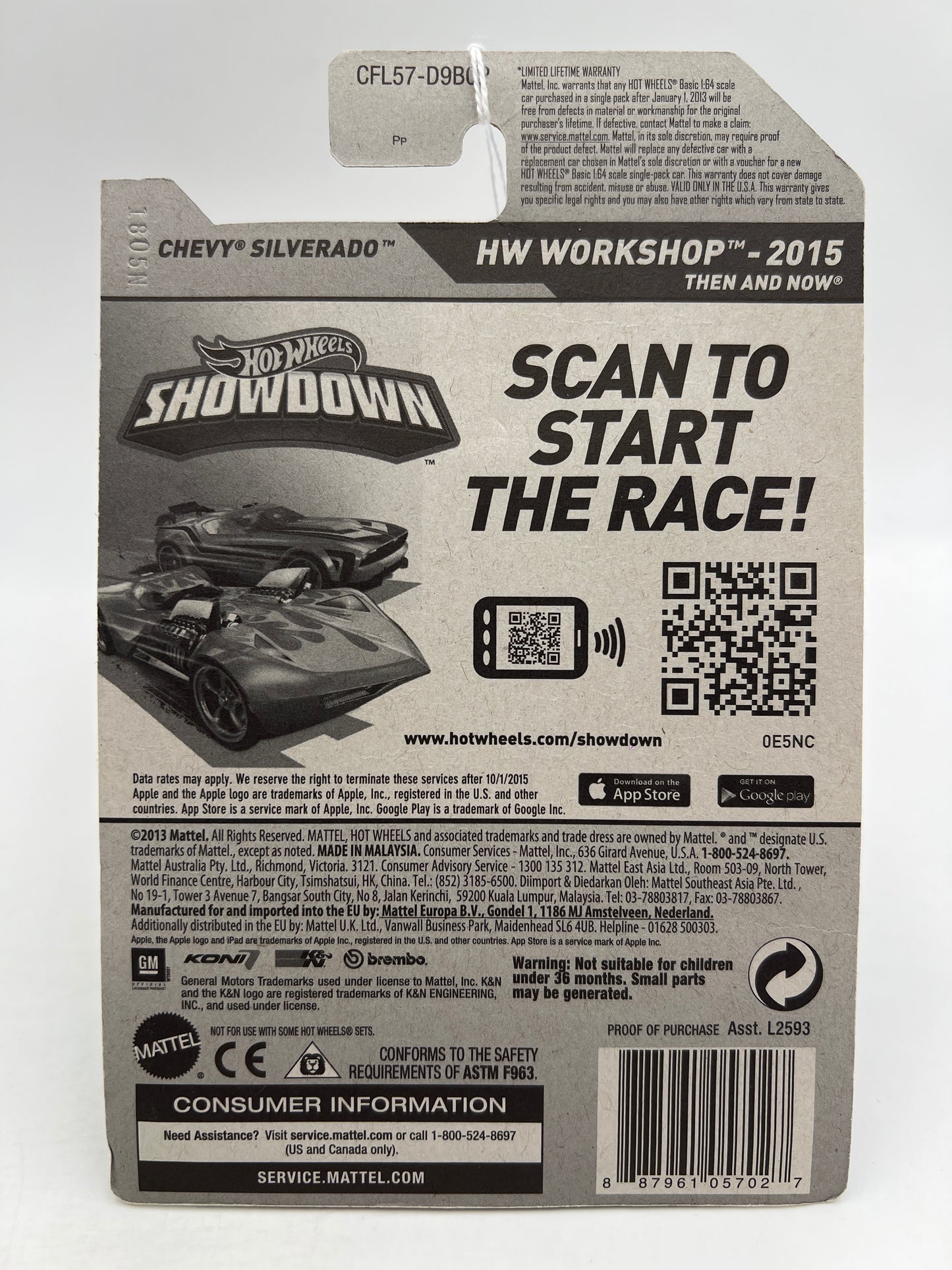 2015 Hot Wheels Workshop #249 Chevy Silverado Light Blue