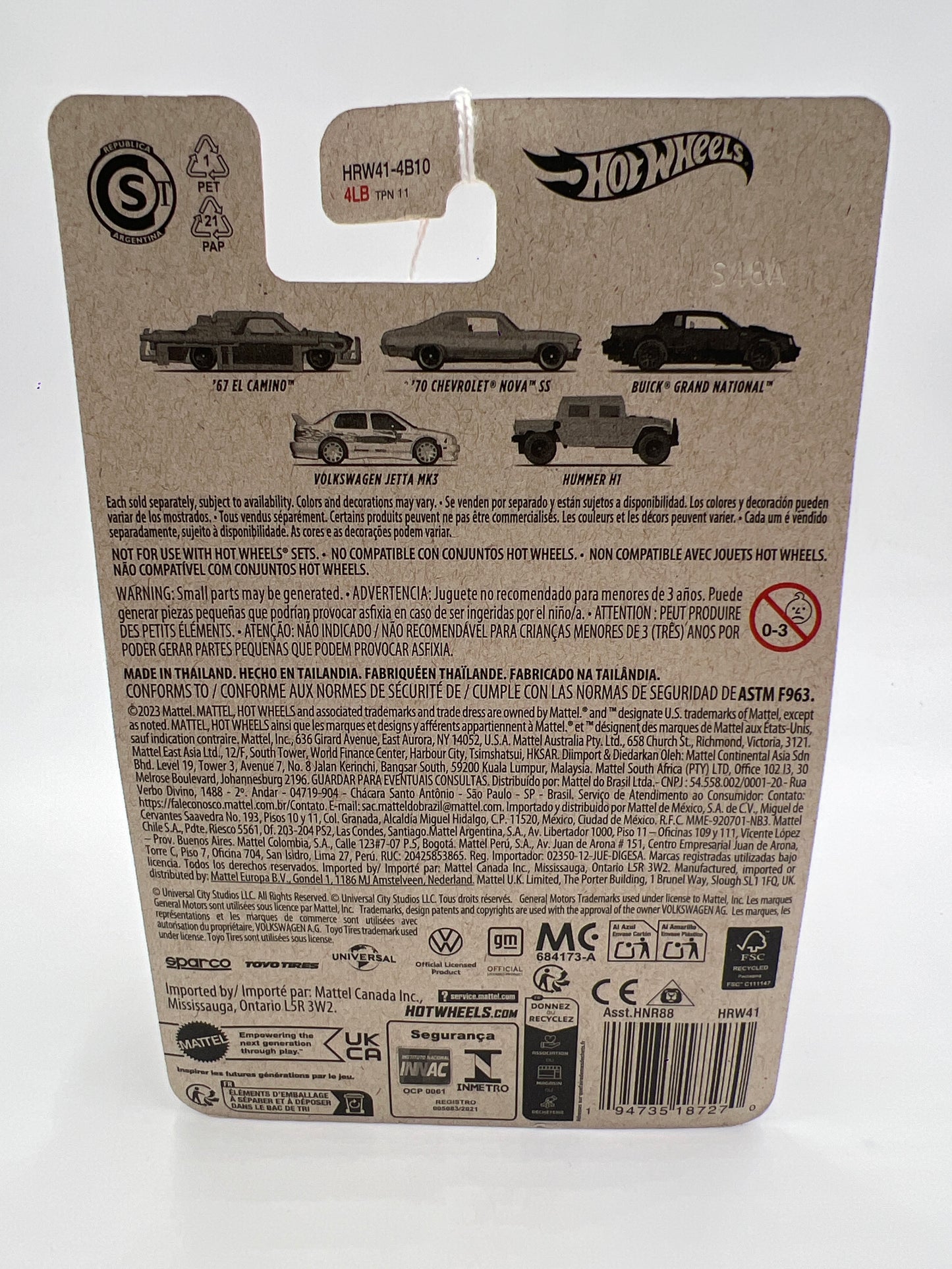 Hot Wheels Fast and Furious Decades of Fast #1 67 El Camino With Cage 72D