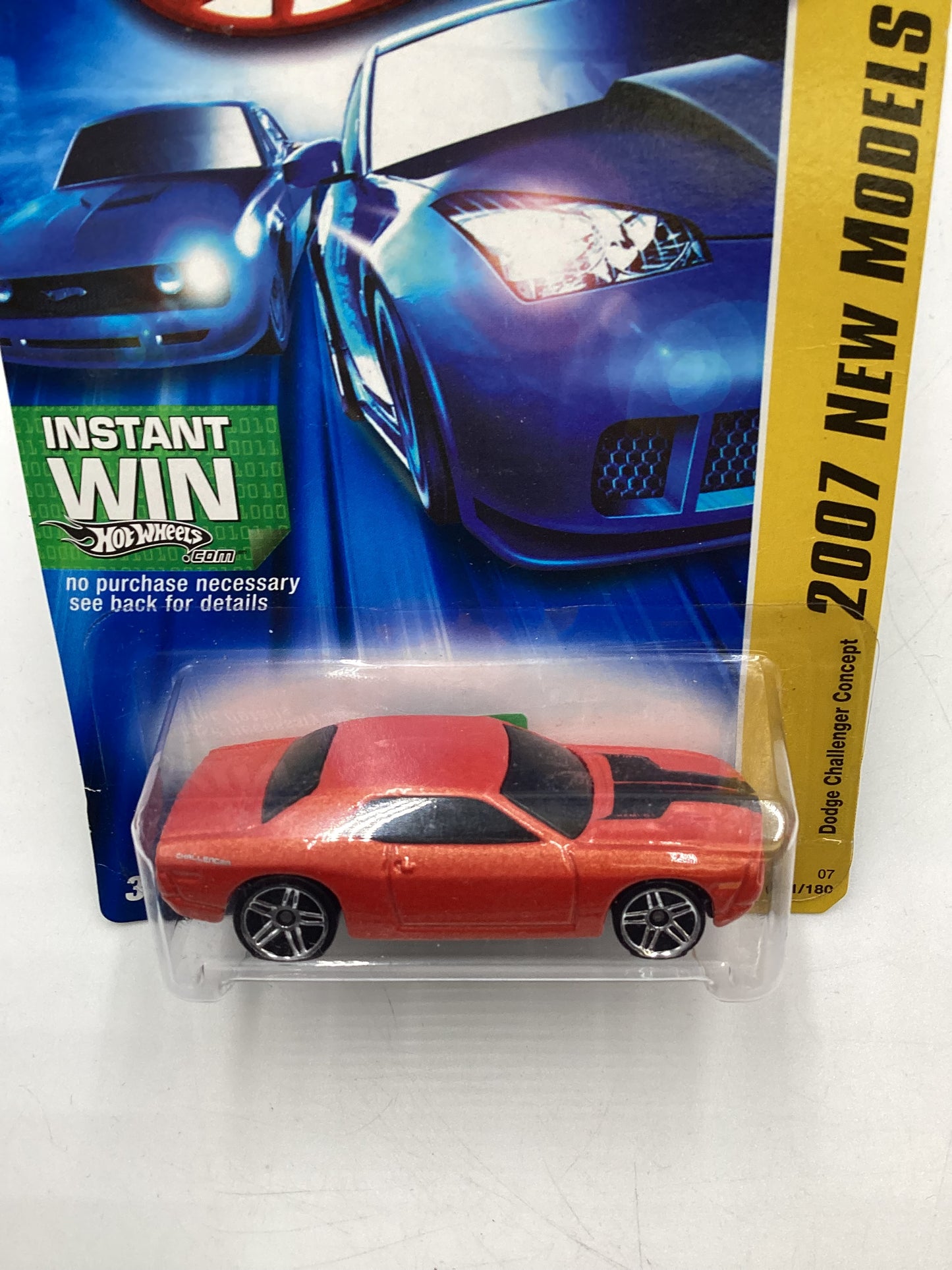 2007 Hot Wheels New Models #1 Dodge Challenger Concept Orange Card Not Perfect 46A