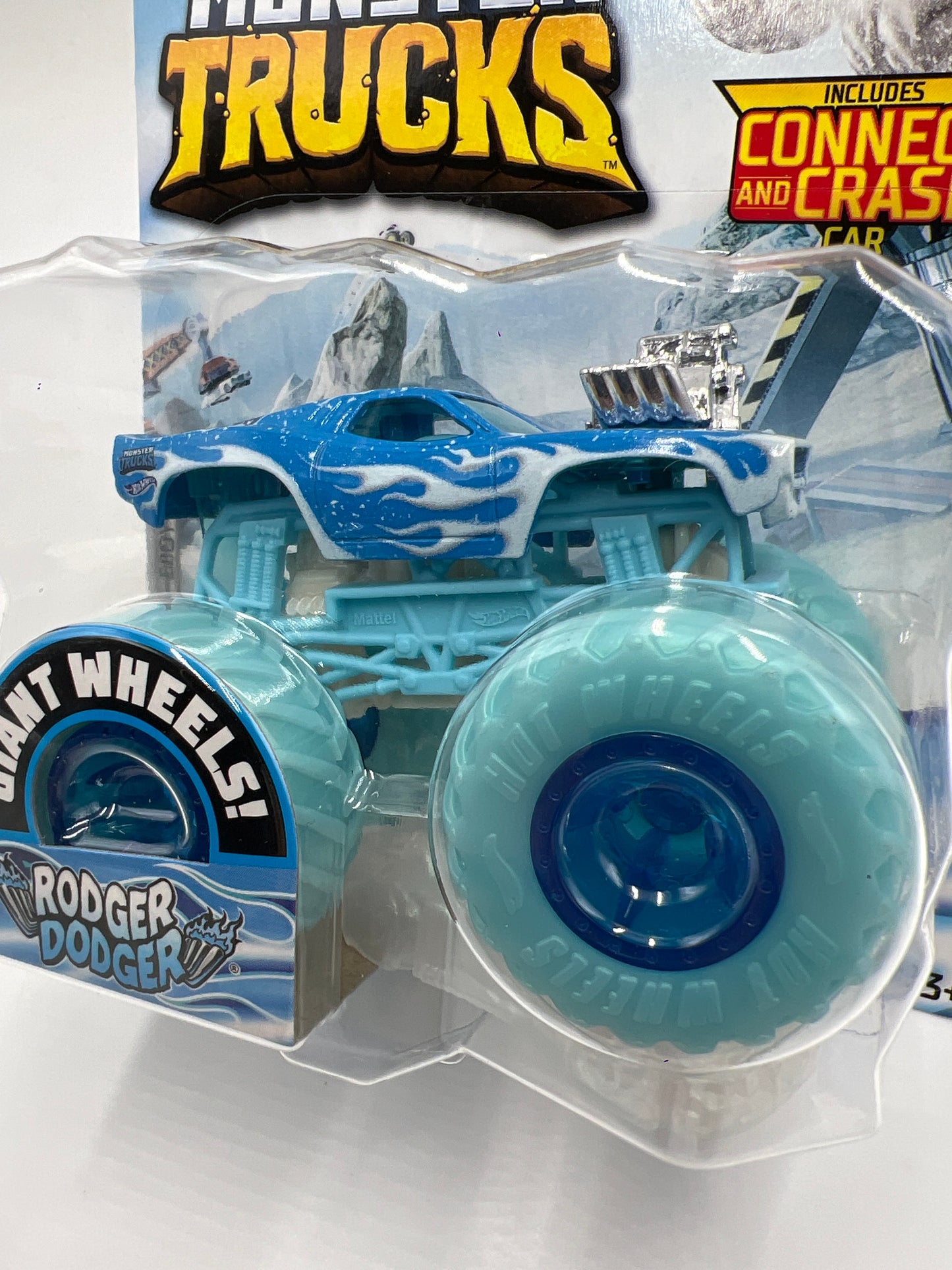 Hot Wheels Monster Trucks Blizzard Bashers Rodger Dodger W/Protector VHTF