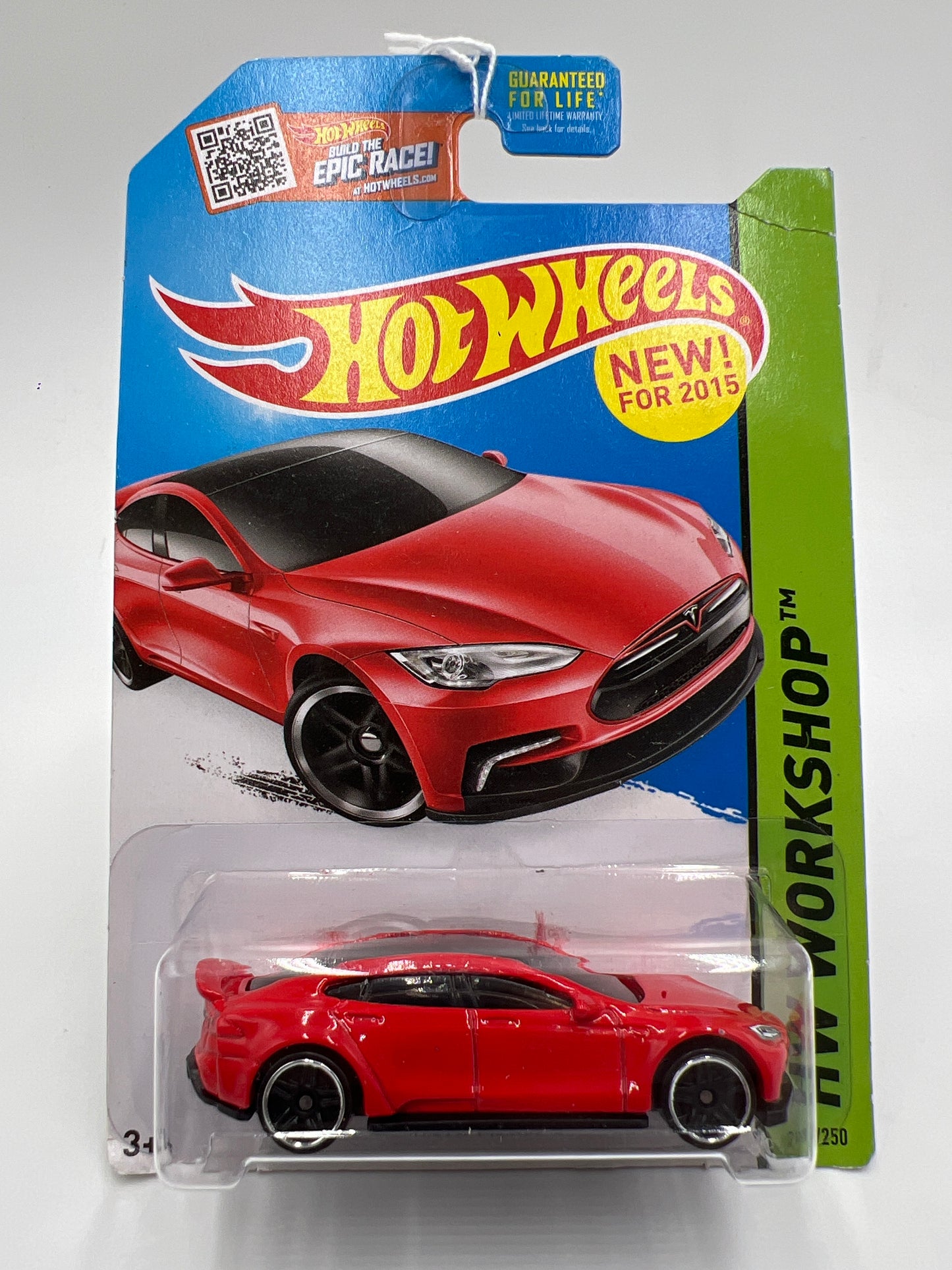 2015 Hot Wheels Workshop #217 Tesla Model S Red 48C