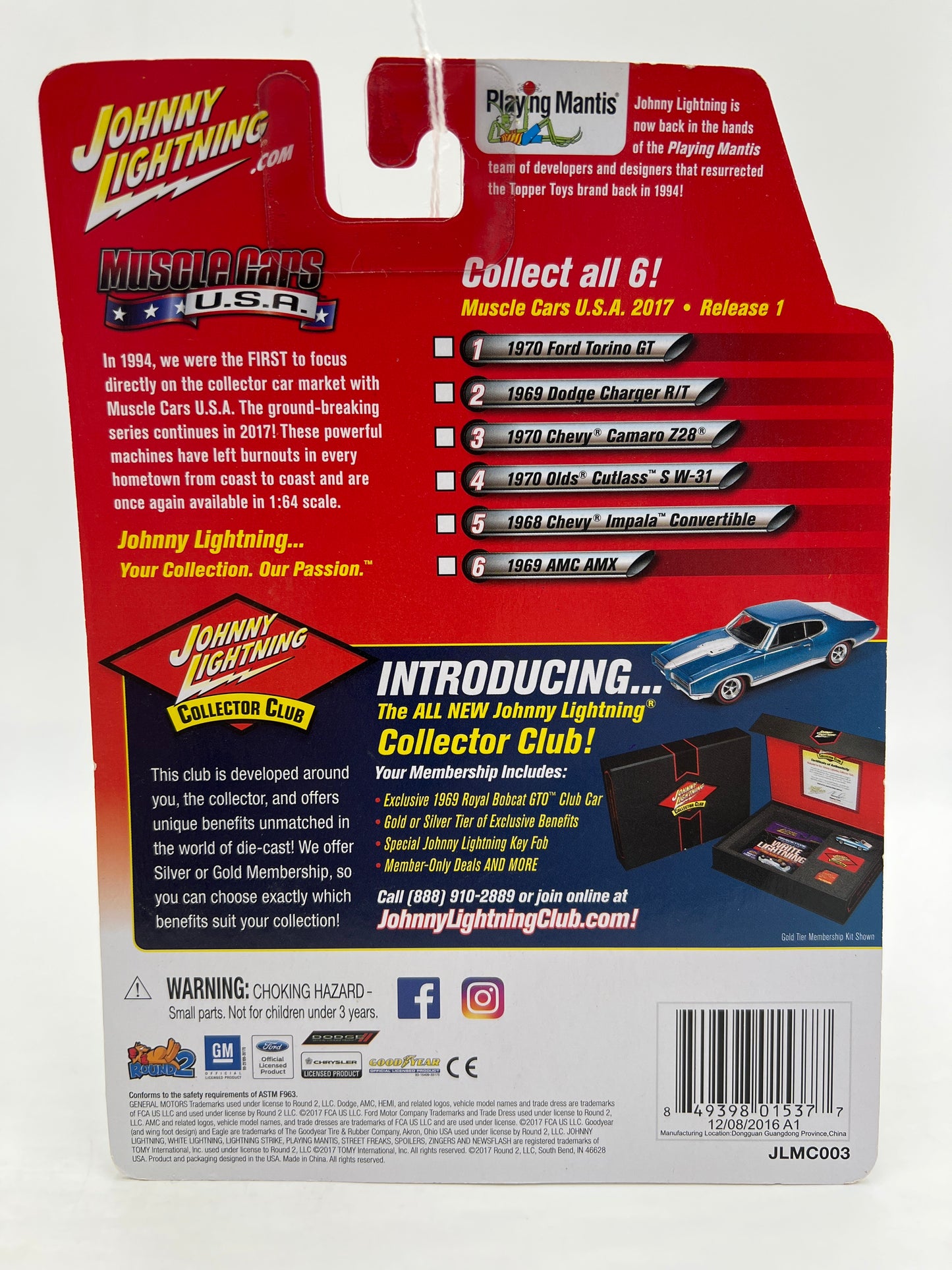 Johnny Lightning Muscle Cars USA 2017 Series Release 1 Version D #2 1969 Dodge Charger R/T Green 228C