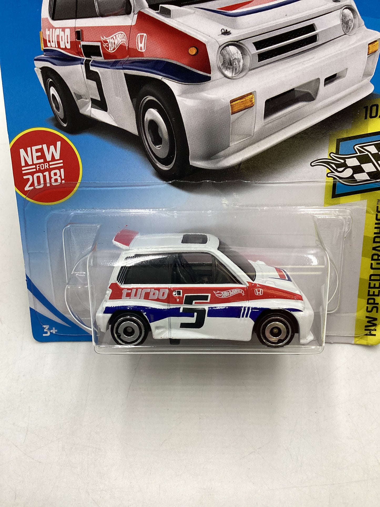 2018 Hot Wheels #068 White 85 Honda City Turbo II 75D