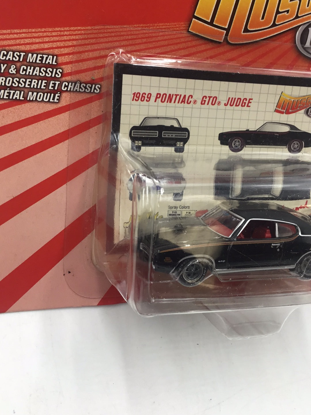 Johnny lightning muscle cars 1969 Pontiac GTO Black Uniroyal tires NN5