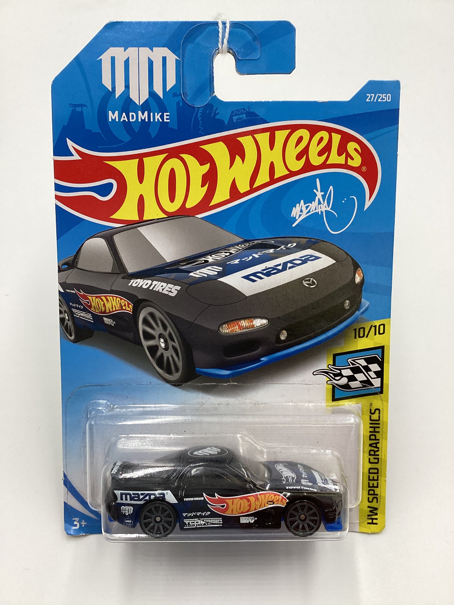 2019 Hot Wheels #27 95 Mazda RX-7 Max Mike Black 87C