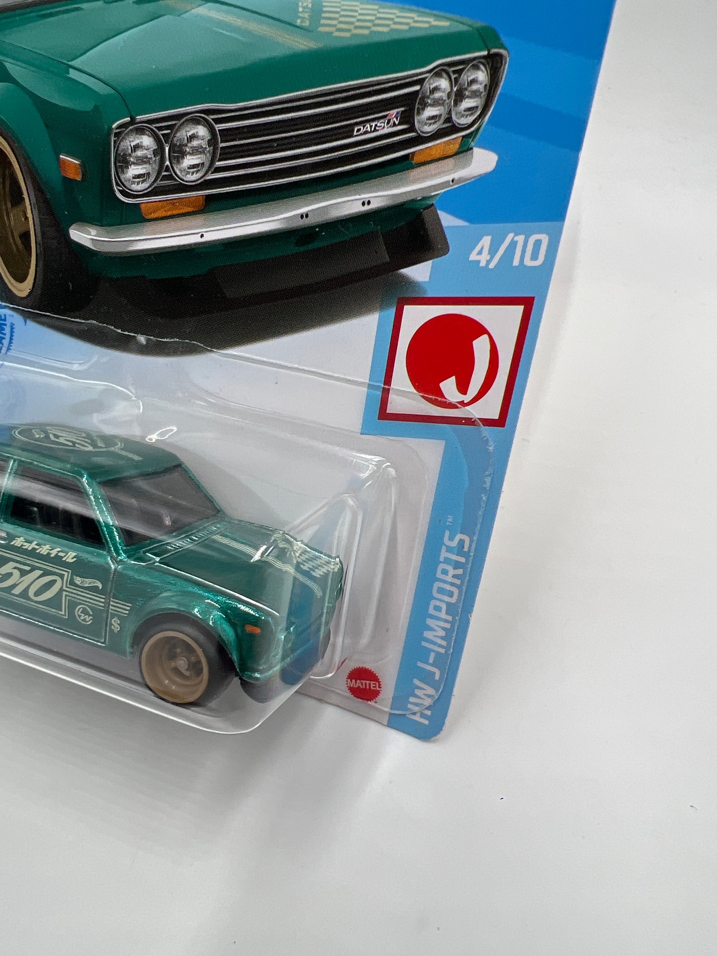 2021 Hot Wheels Super Treasure Hunt #162 71 Datsun 510 Green W/Protector Card Not Perfect