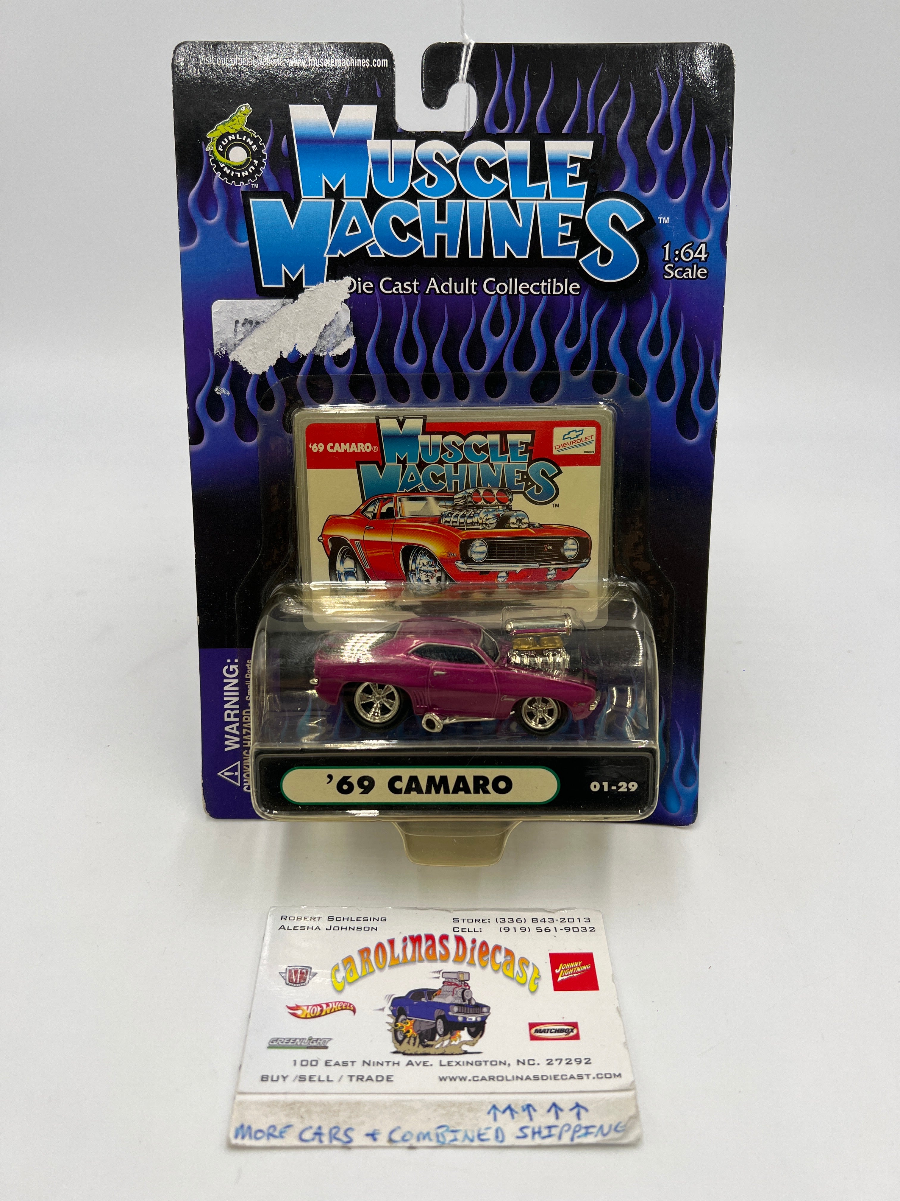 Muscle Machines 69 Camaro Purple 01-29 222D – carolinasdiecast