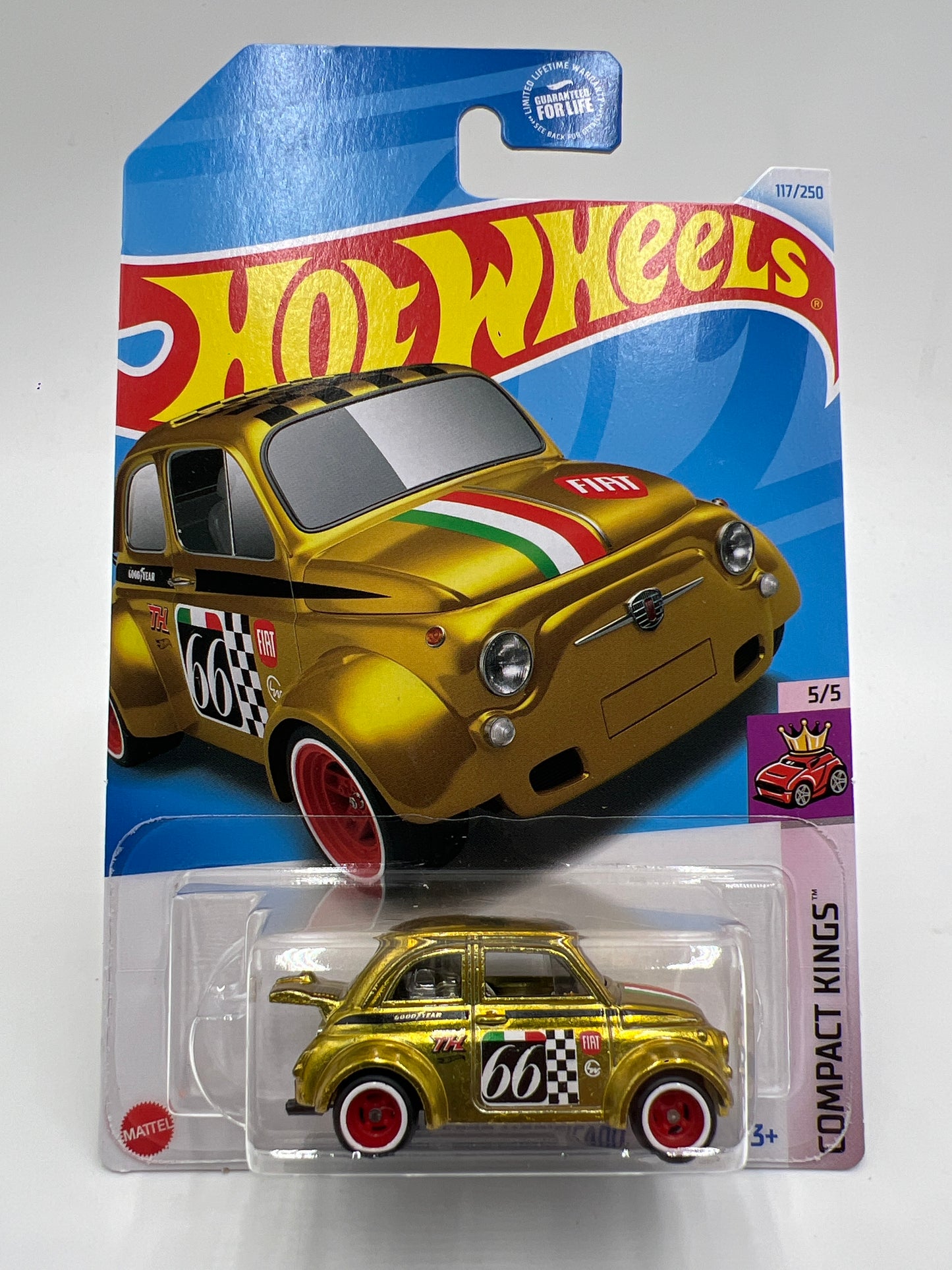 2024 Hot Wheels Super Treasure Hunt #117 60s Fiat 500D Modificado Gold W/Protector