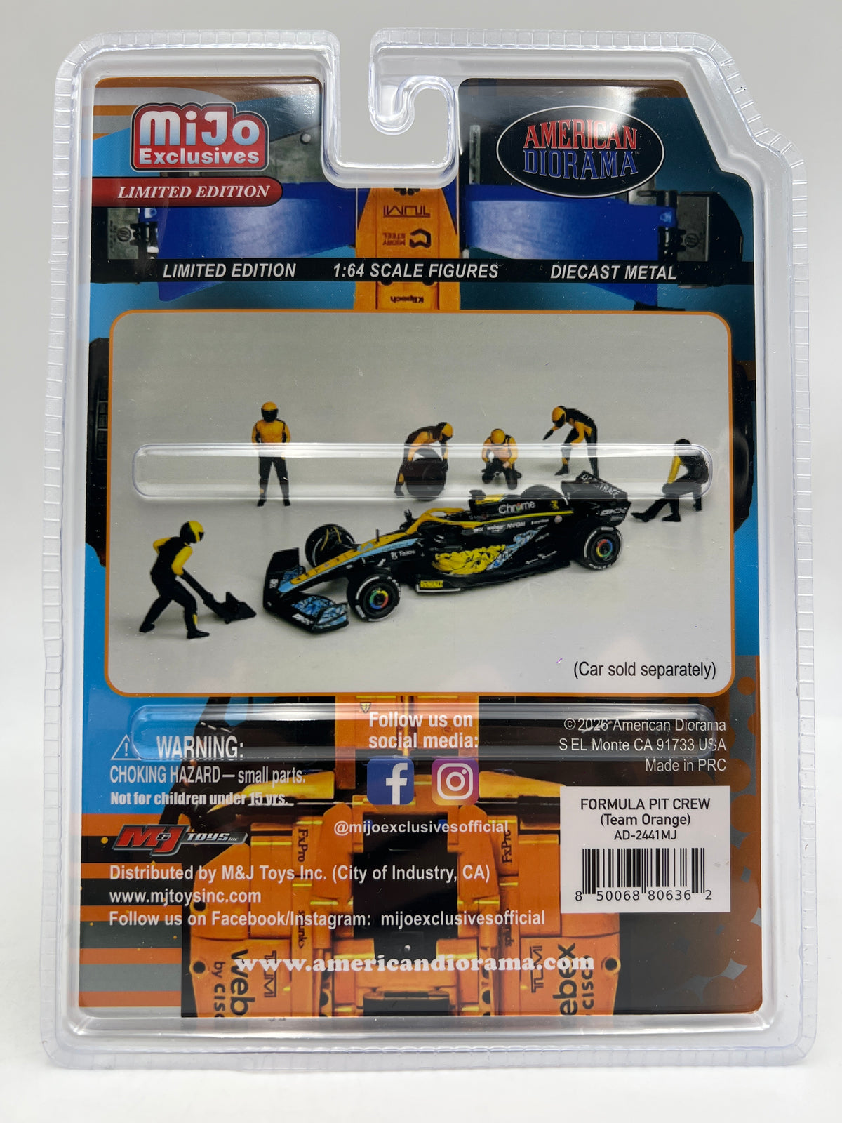 American Diorama MiJo Exclusives 1:64 Formula 1 Pit Crew  Team Orange