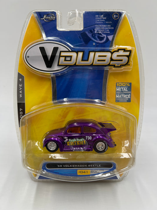 2006 Jada Toys V-Dubs Wave 4 #41 59 Volkswagen Beetle Purple 182D